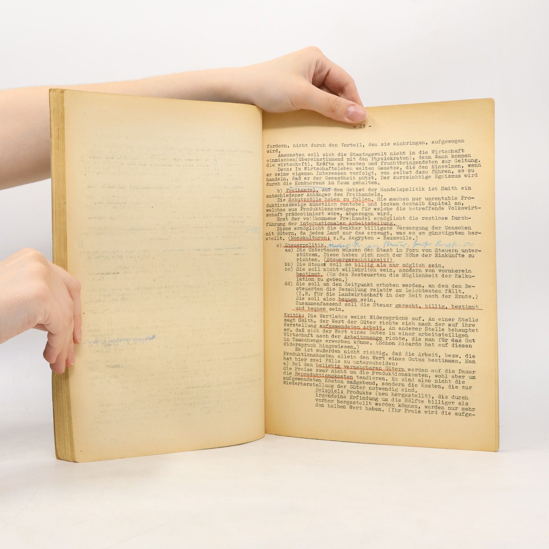 Collectif d'auteurs Nationalökonomie I. (Volkswirtschaftsgeschichte)