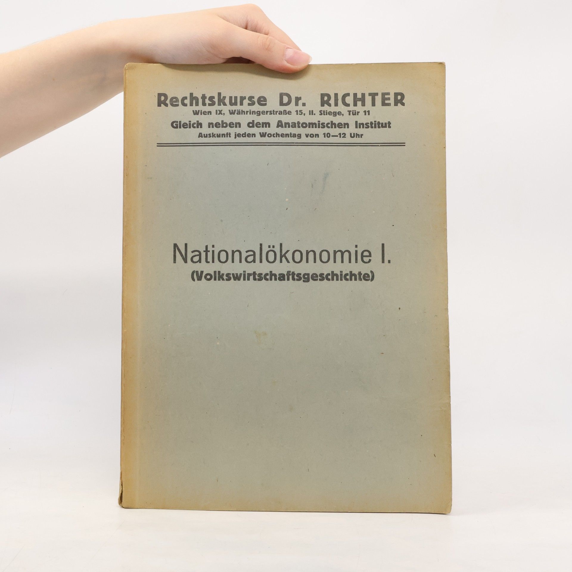 Collectif d'auteurs Nationalökonomie I. (Volkswirtschaftsgeschichte)