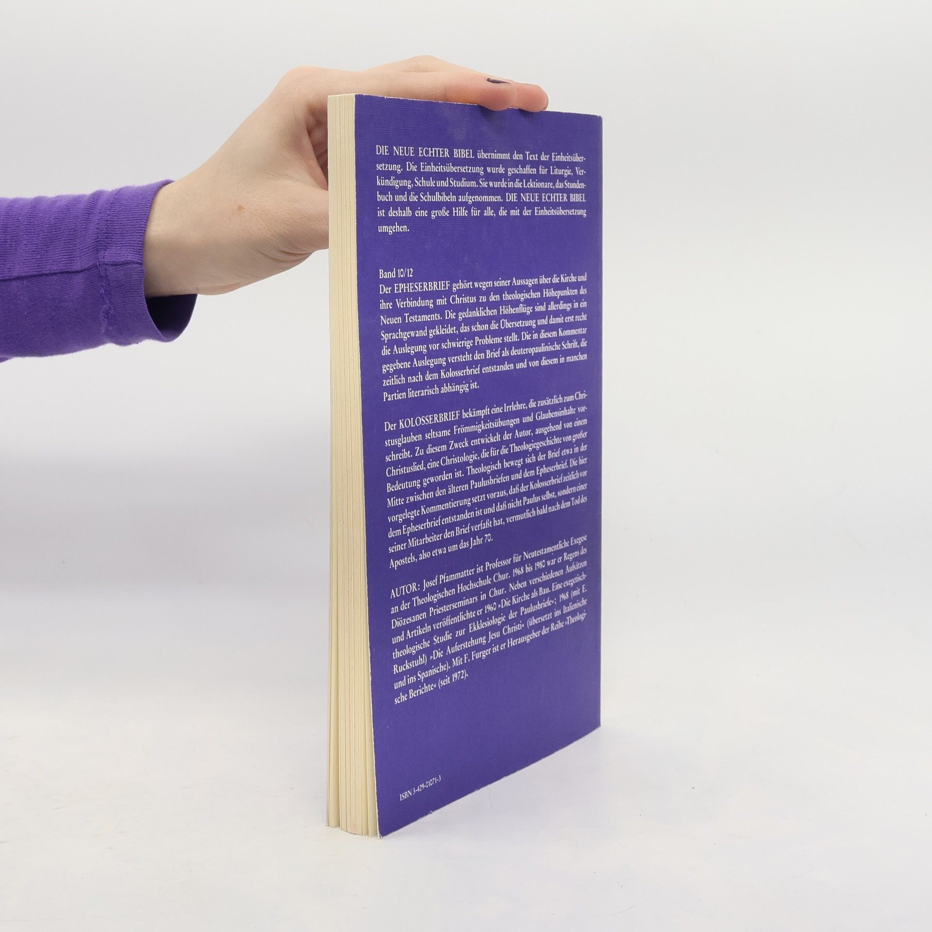 Josef Pfammatter Die Neue Echter-Bibel. Neues Testament. Epheserbrief / Kolosserbrief