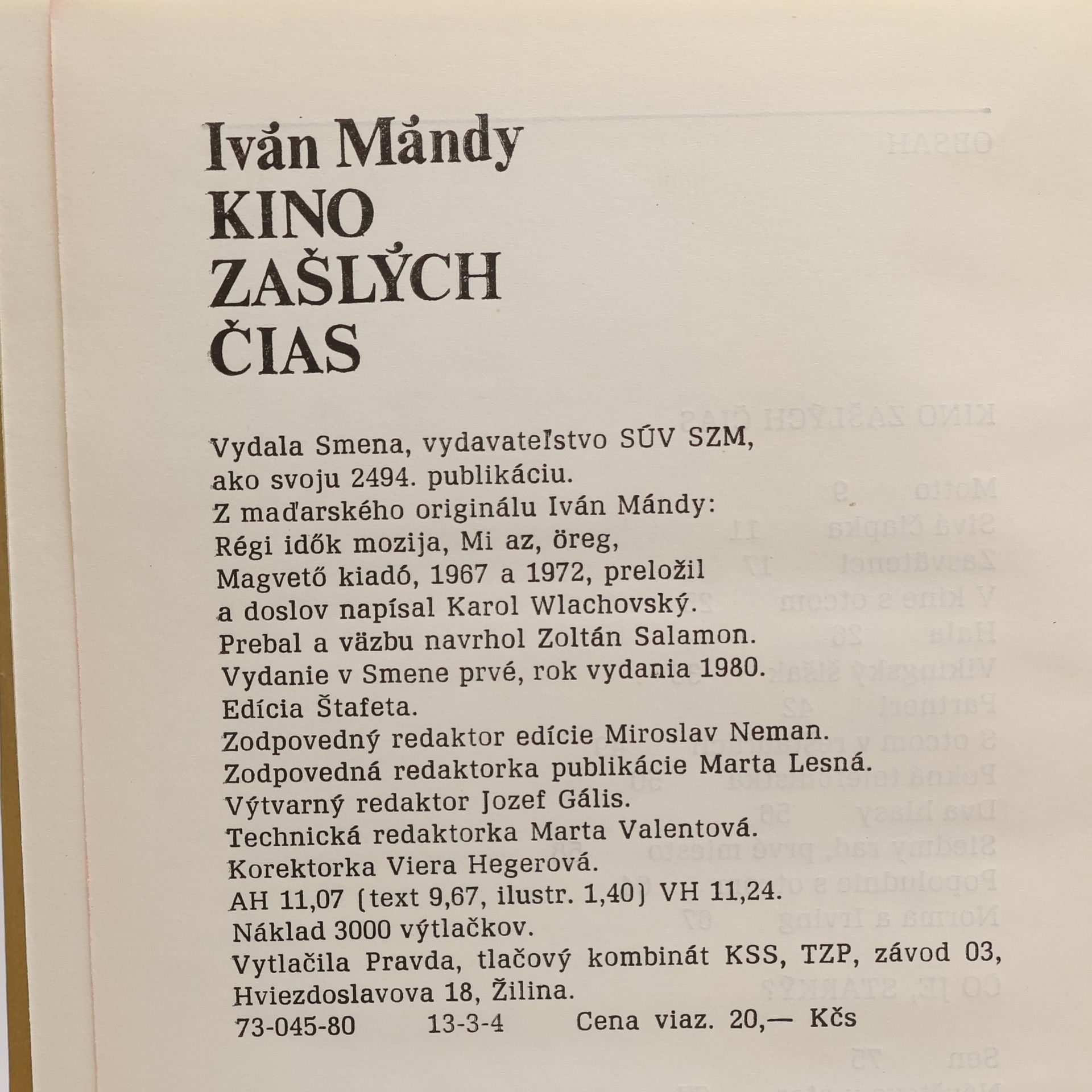 Iván Mándy Kino zašlých čias