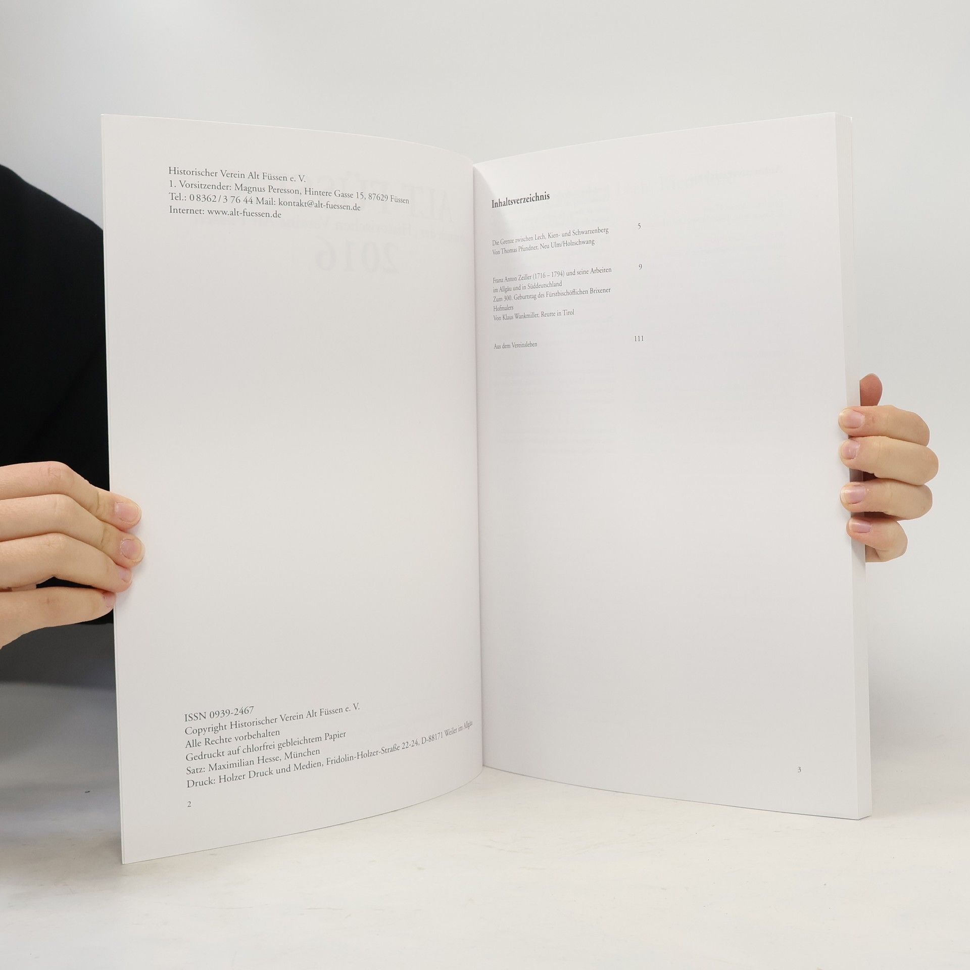 Collectif d'auteurs ALT FÜSSEN Jahrbuch des Historischen Vereins Alt Füssen 2016