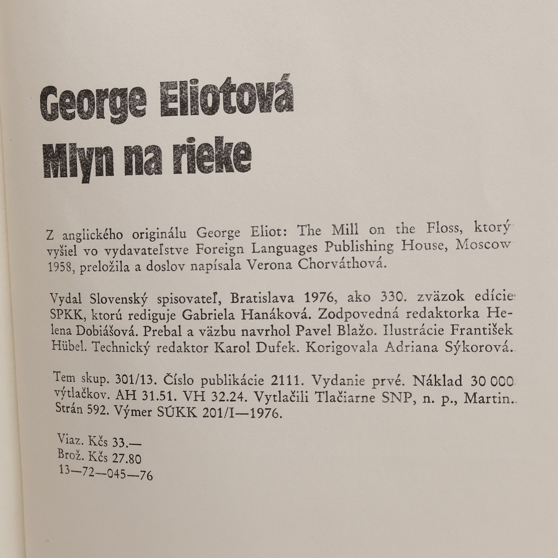 George Eliot Mlyn na rieke