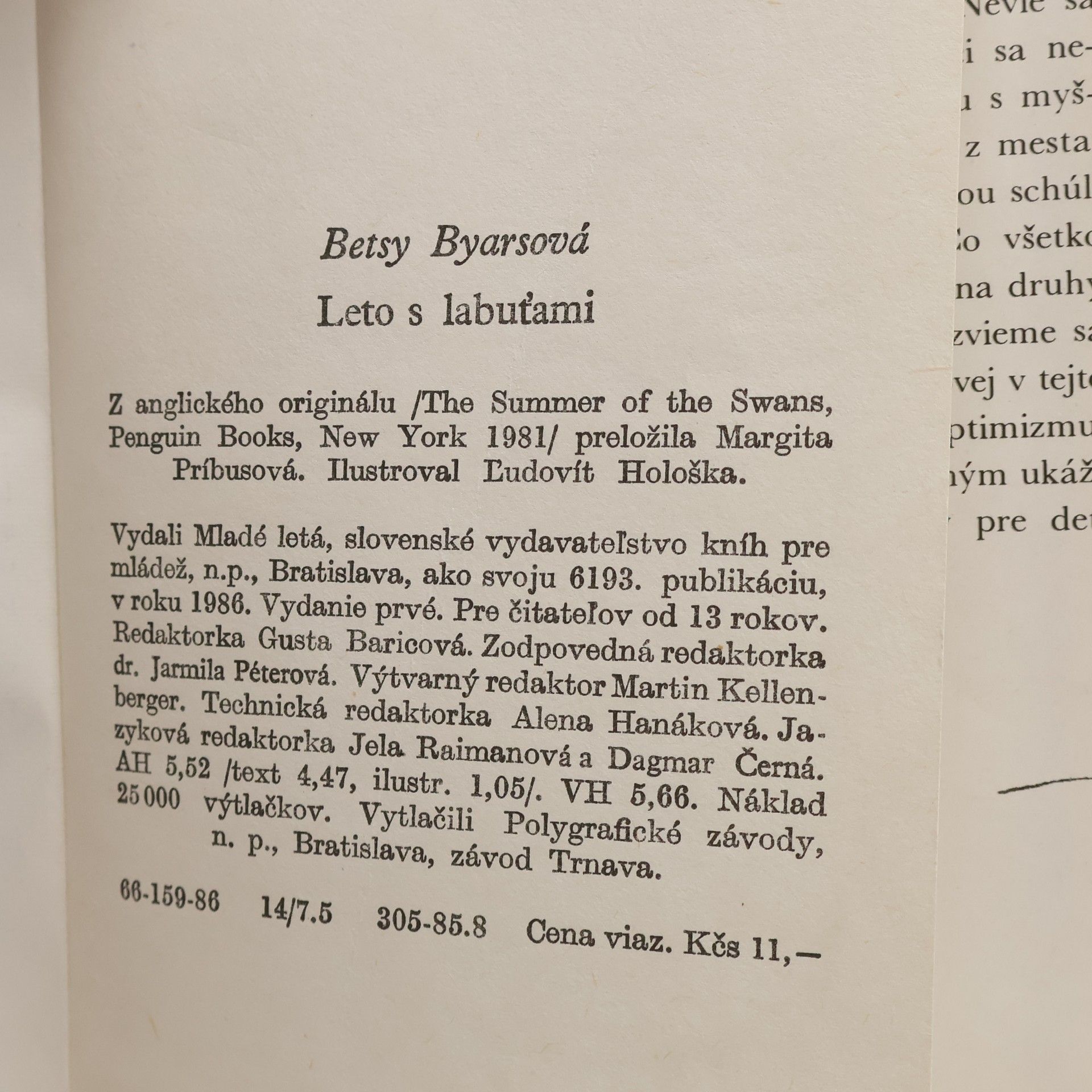 Betsy Byars Leto s labuťami