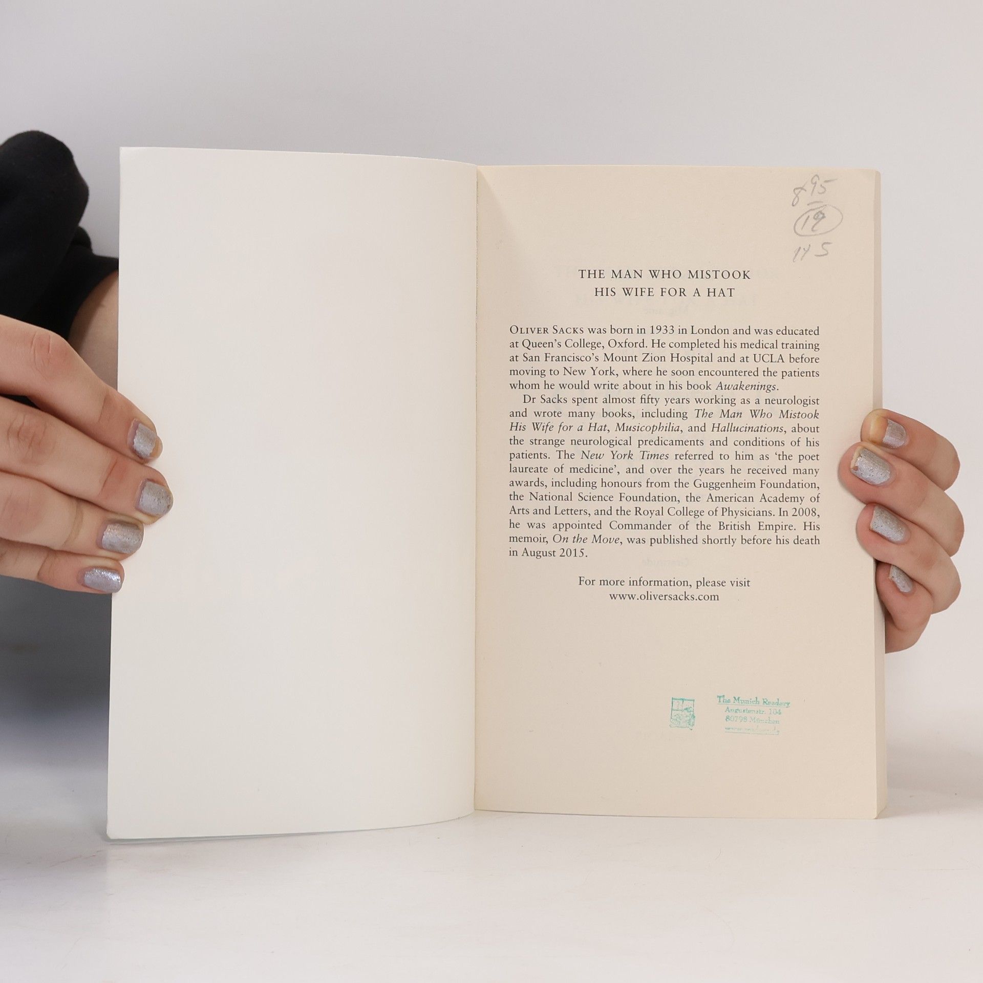 Oliver Sacks The Man who Mistook His Wife for a Hat