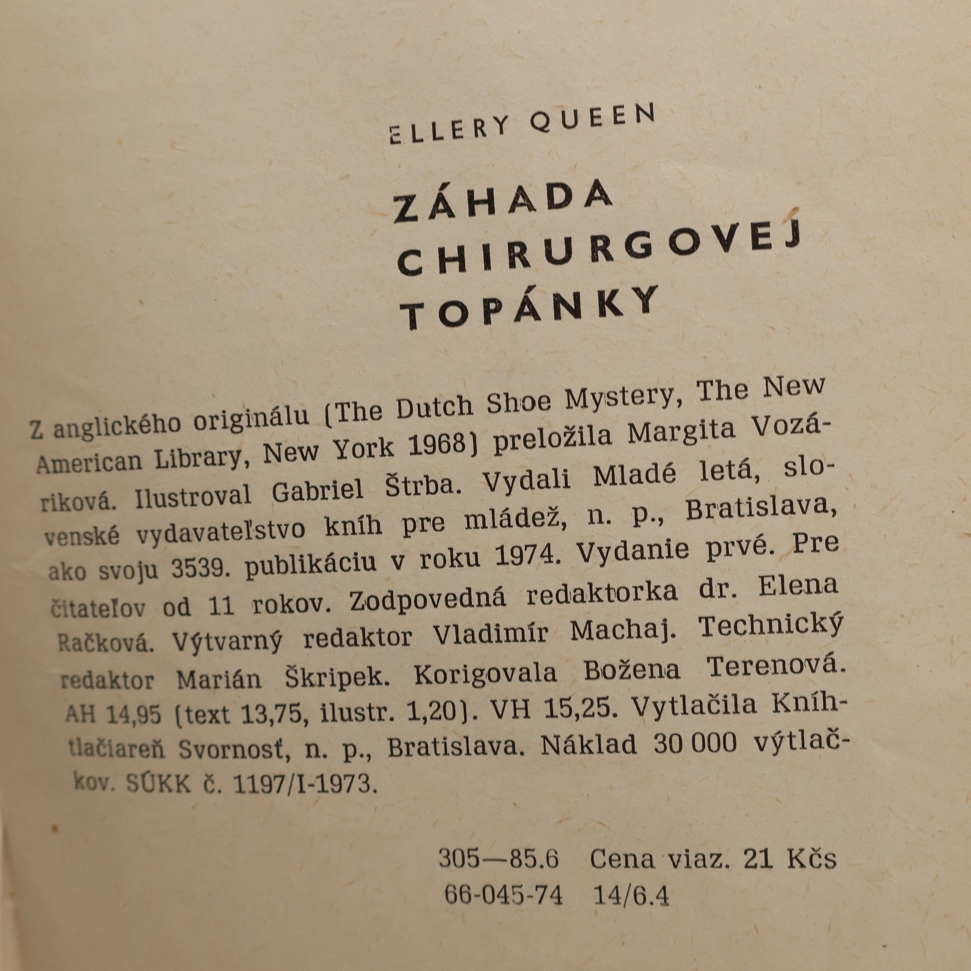 Ellery Queen Záhada chirurgovej topánky