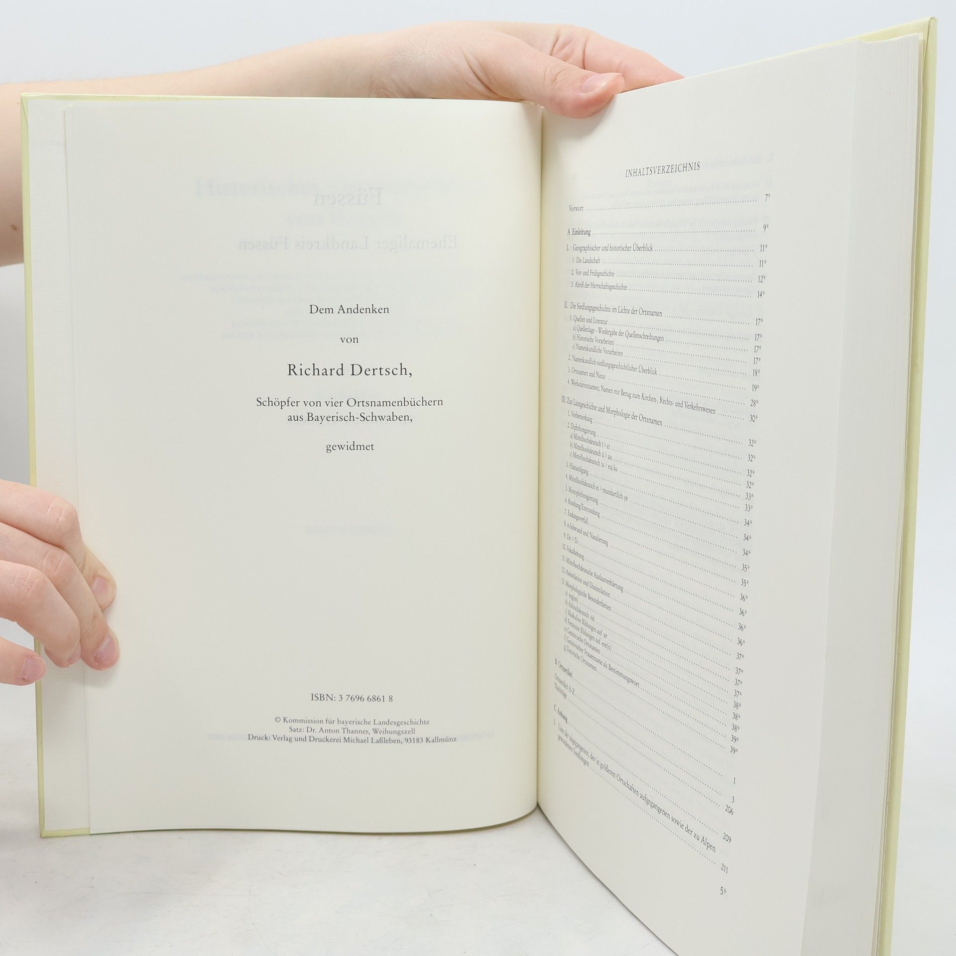 Thaddäus Steiner Historisches Ortsnamenbuch von Bayern: Schwaben - 9: Füssen