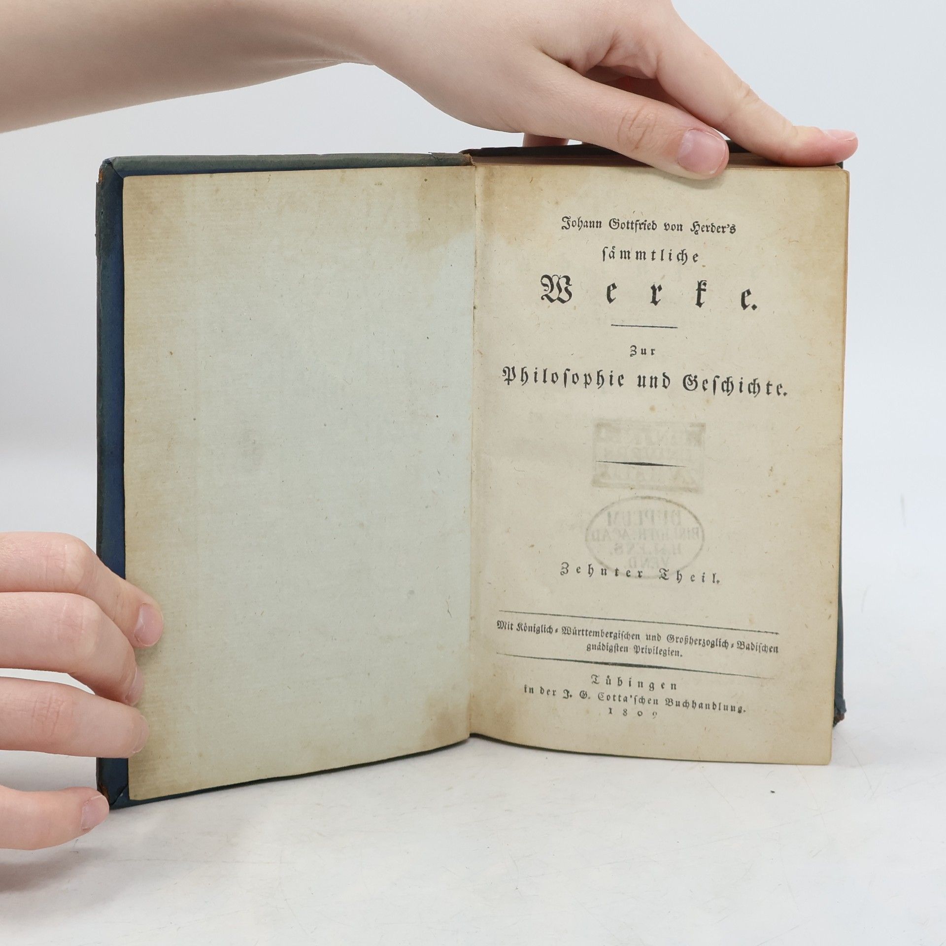 Johann Gottfried Herder Sämtliche werke zur Philosophie und Geschichte. Zehnter Theil