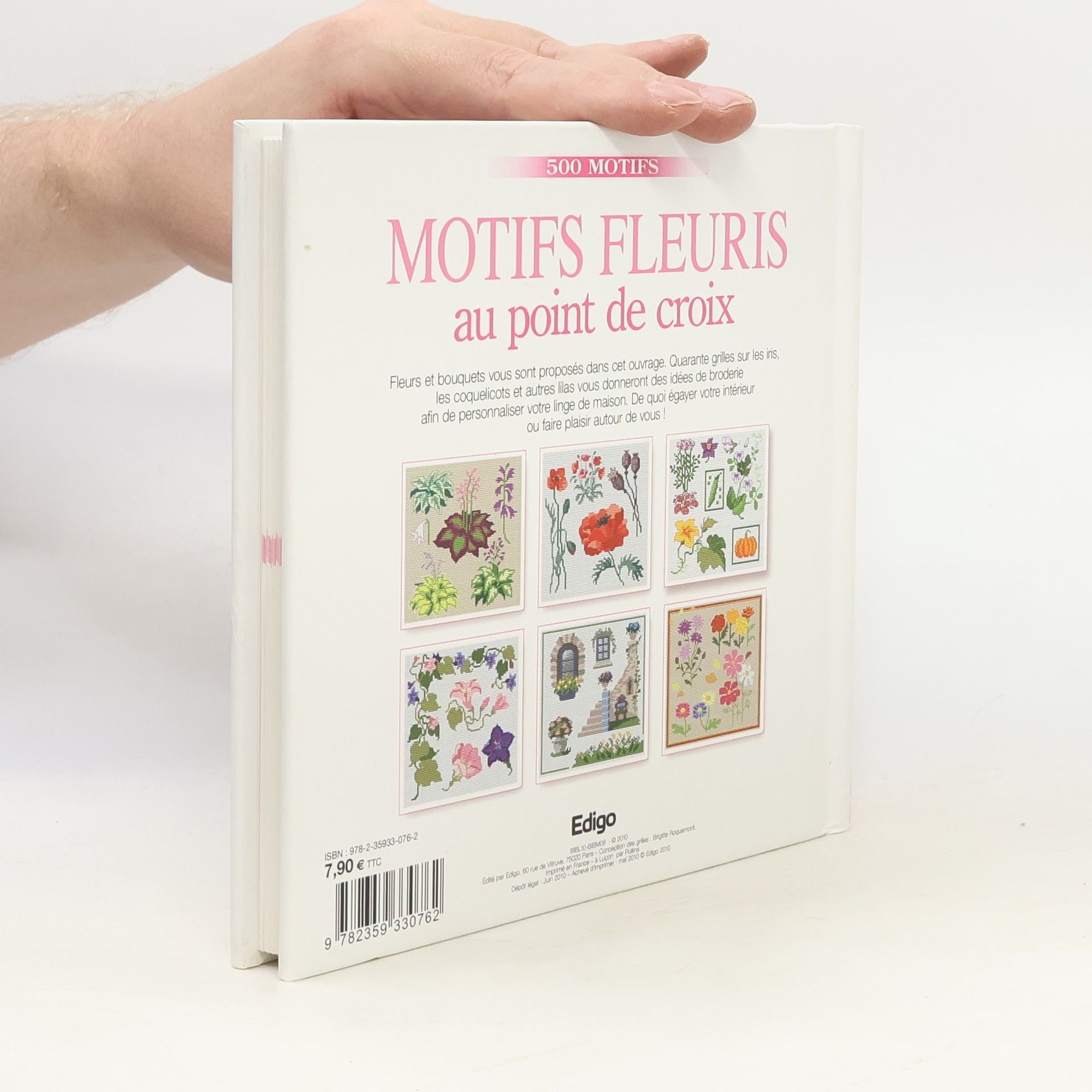 Brigitte Roquemont Motifs fleuris au point de croix