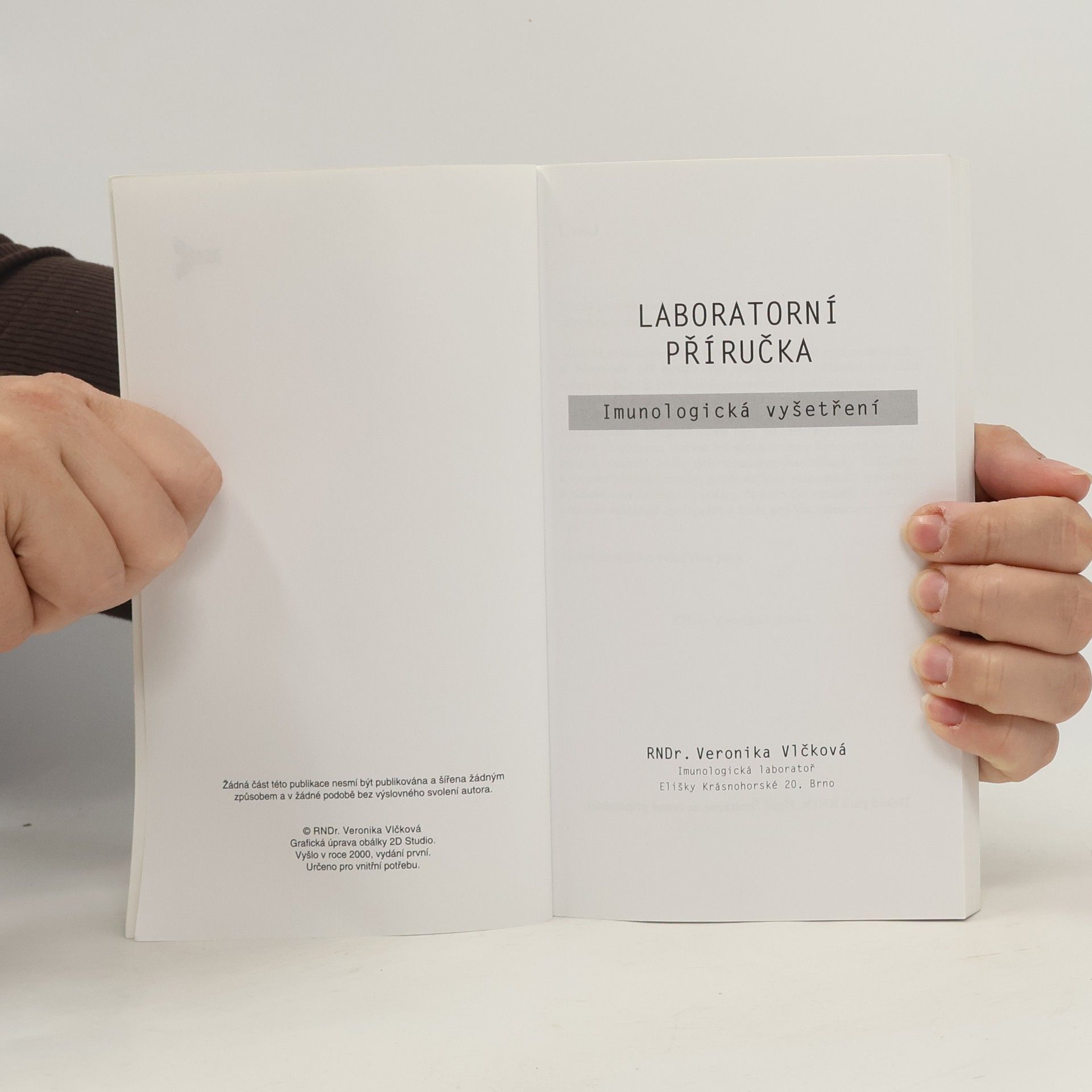 Veronika Vlčková Laboratorní příručka. Imunologická vyšetření