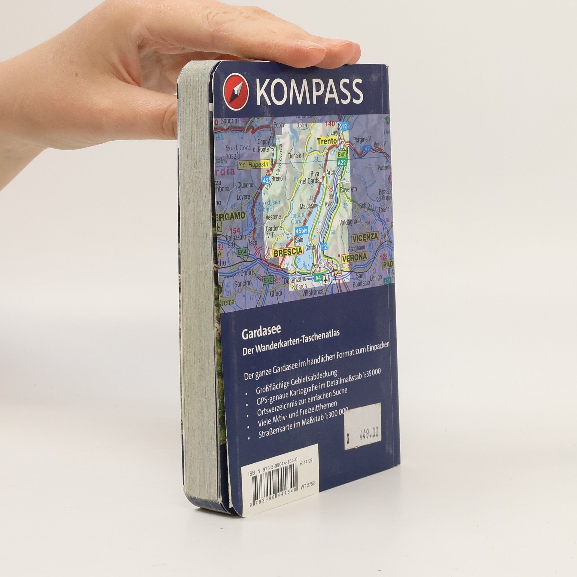 Autorenkollektiv Kompass Wanderkarten-Taschenatlas Gardasee, m. 1 Karte