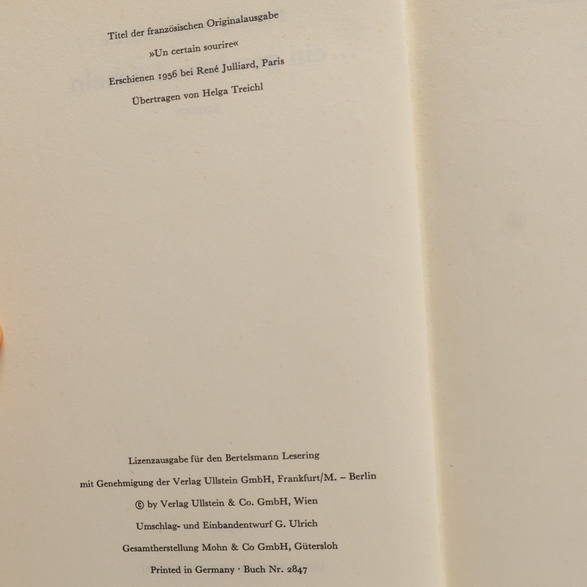 Françoise Sagan Ein gewisses Lächeln