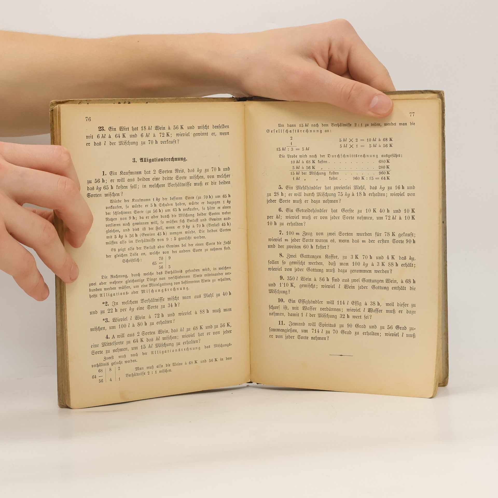 Franz Ritter von Močnik Rechenbuch für österreichische allgemeine Volksschulen 3