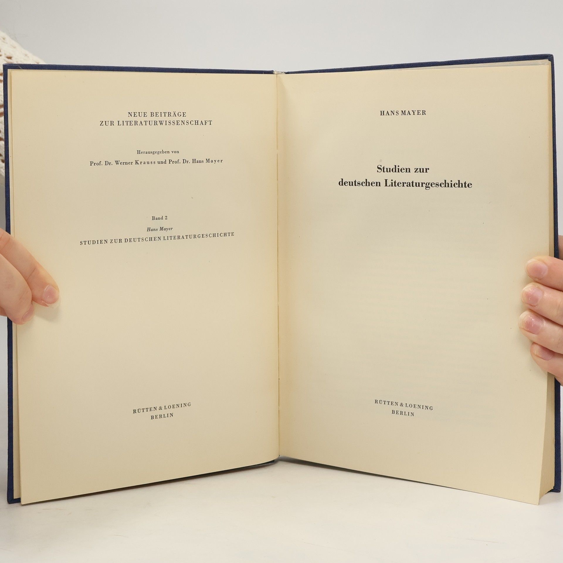 Hans Mayer Studien zur deutschen Literaturgeschichte