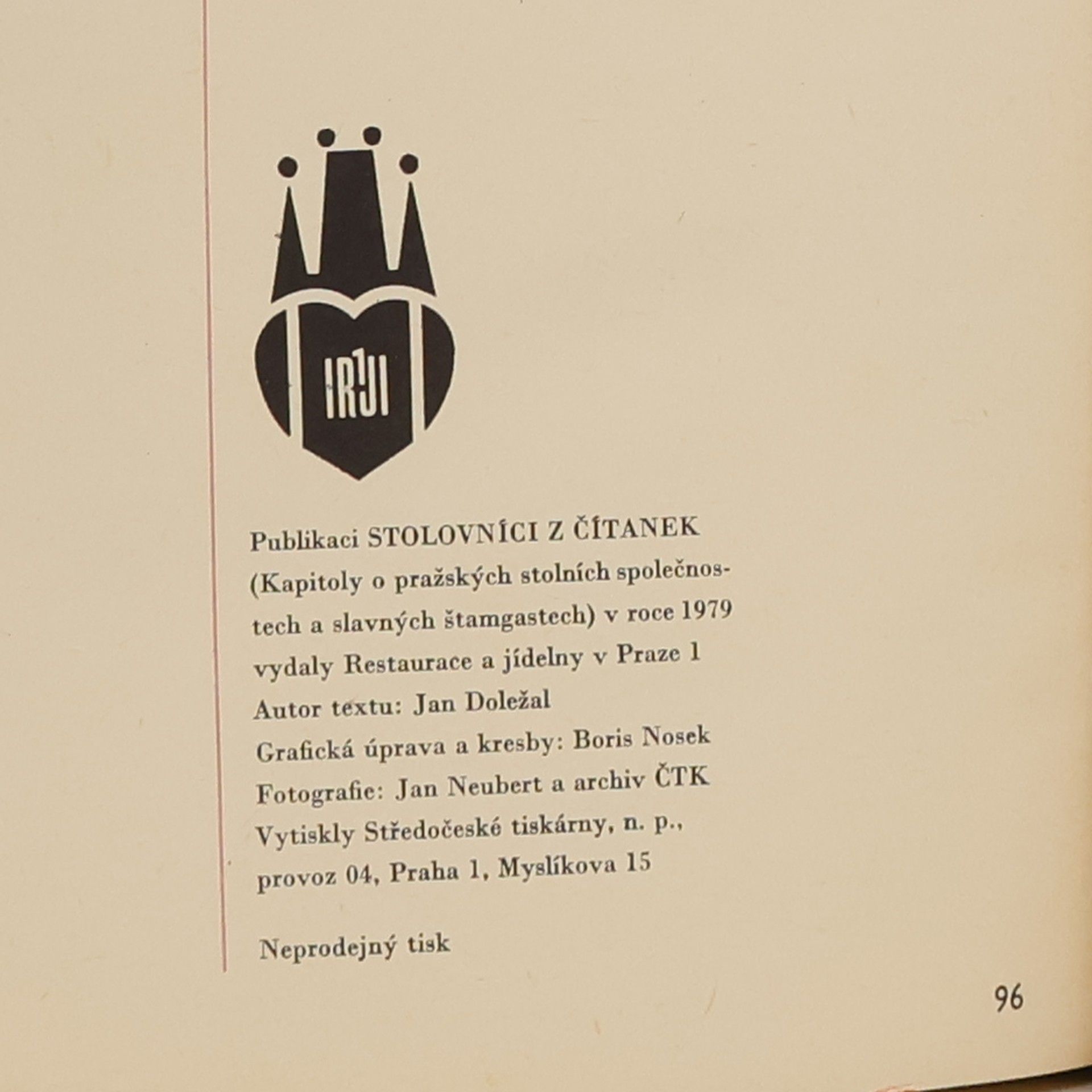 Jan Doležal Stolovníci z čítanek (Kapitoly o pražských stolních společnostech a slavných štamgastech)