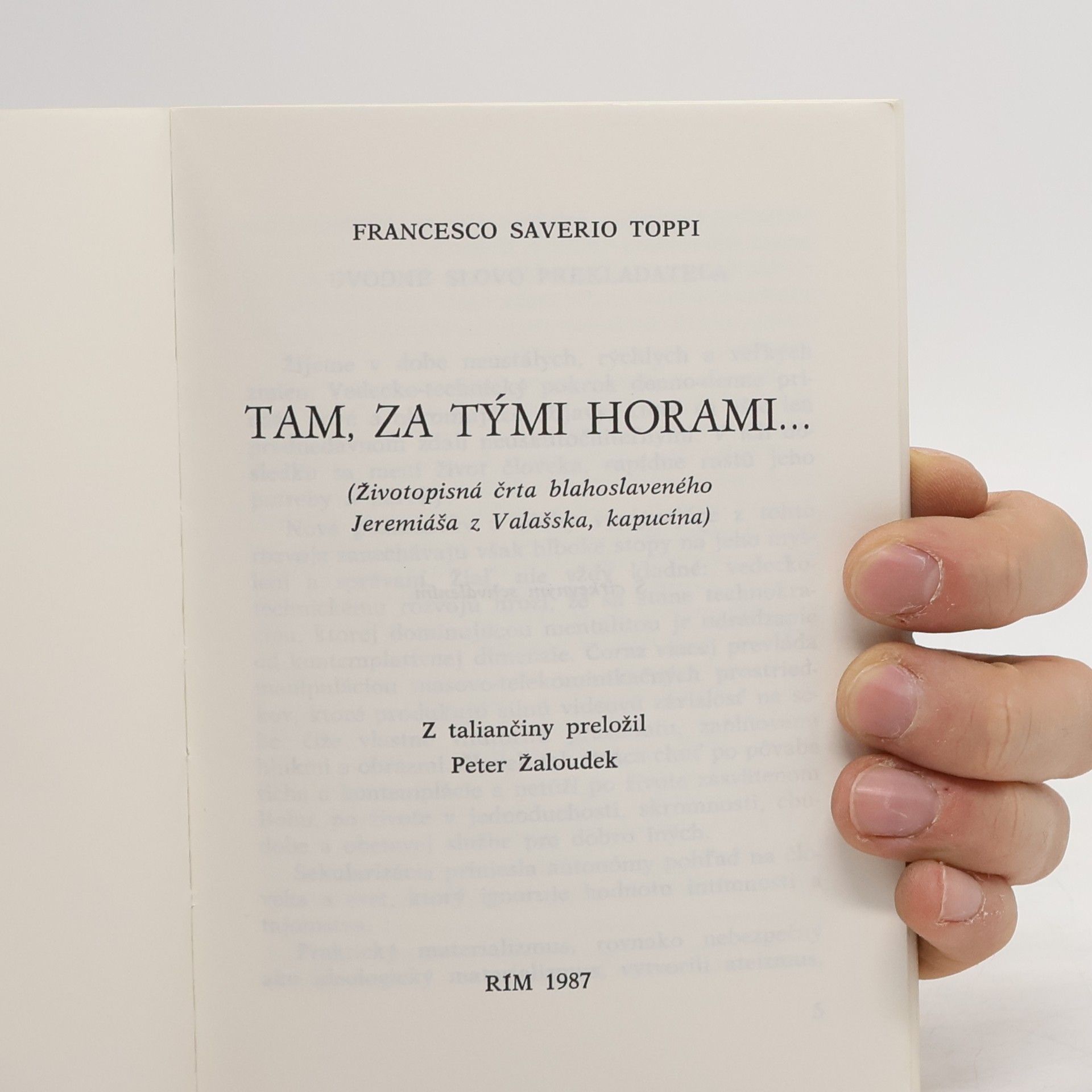 Francesco Saverio Toppi Tam, za tými horami