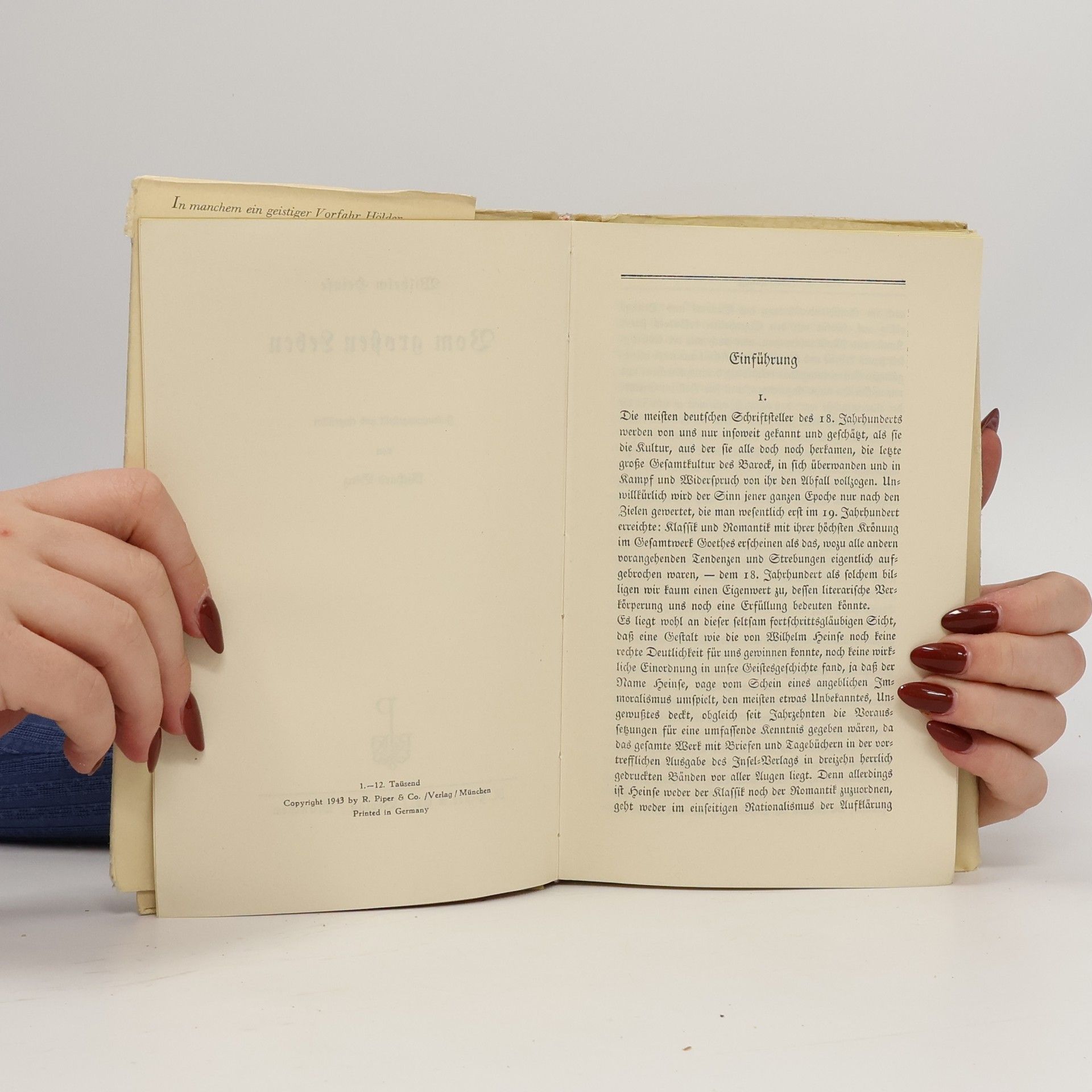 Wilhelm Heinse Vom großen Leben