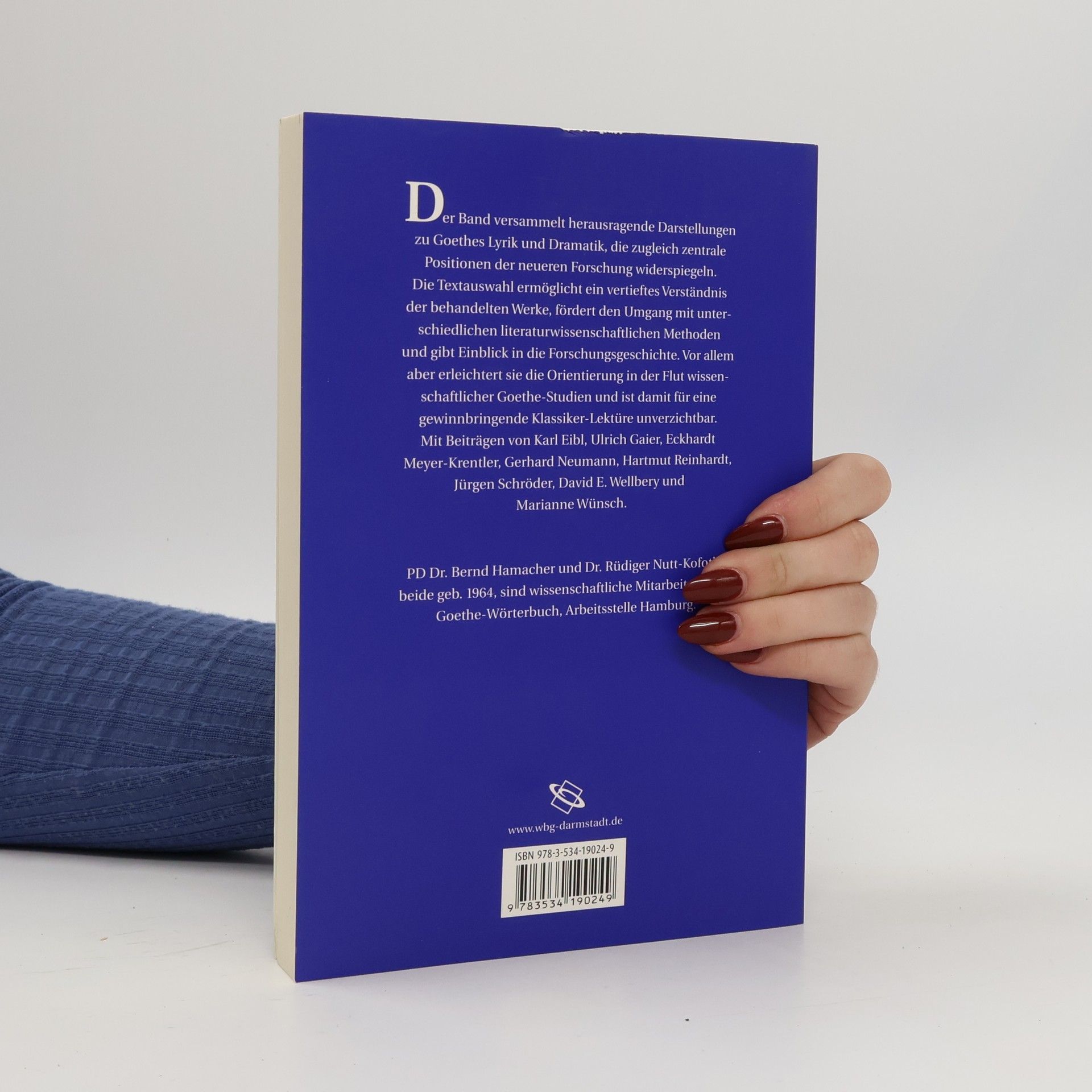 Bernd Hamacher Johann Wolfgang Goethe: Lyrik und Drama