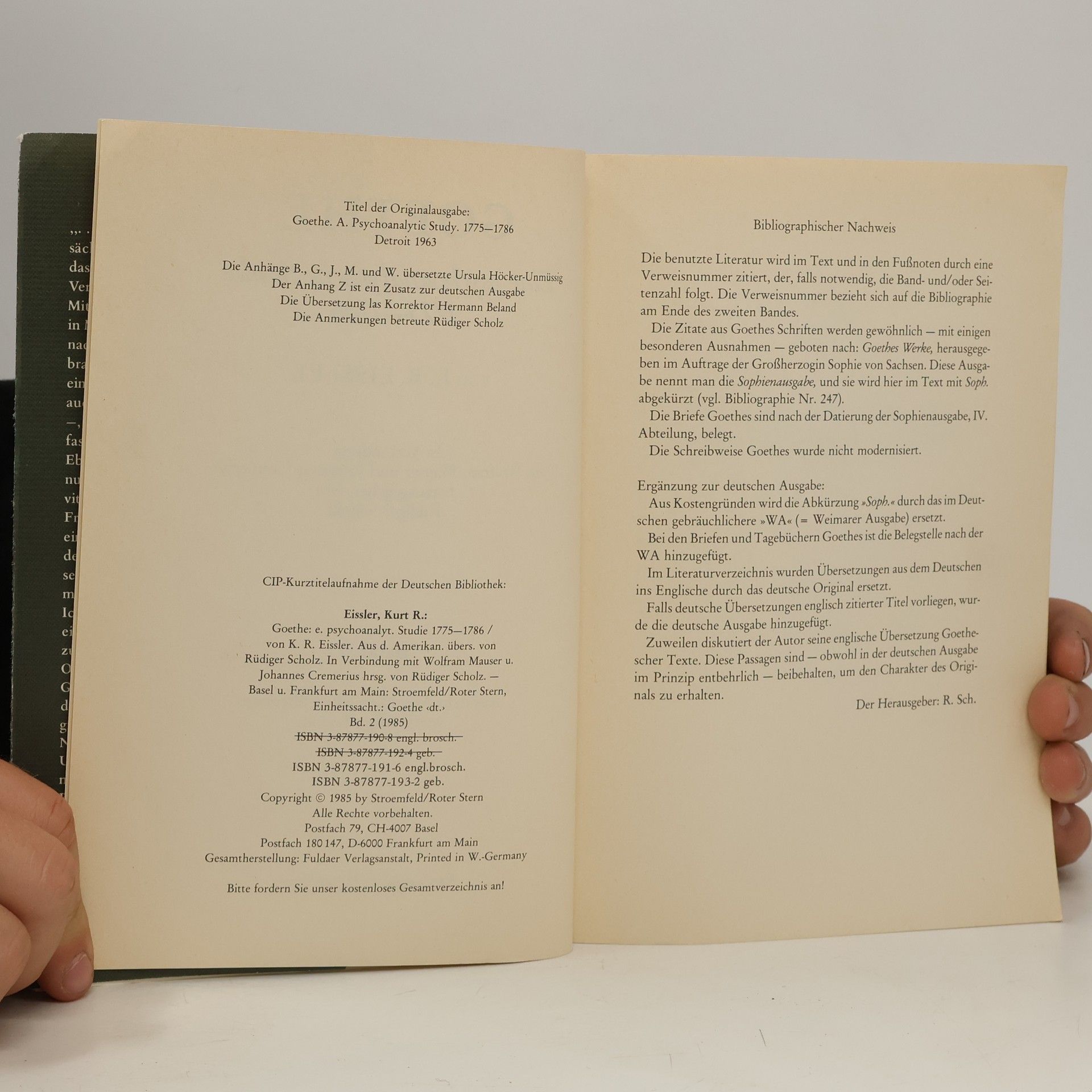 Kurt R. Eissler Goethe. Eine psychoanalytische Studie 1775 - 1786. 2