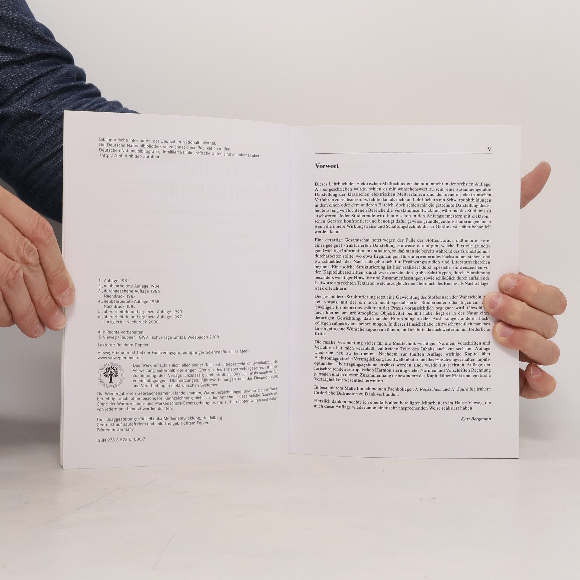 Kurt Bergmann Viewegs Fachbücher der Technik: Elektrische Meßtechnik