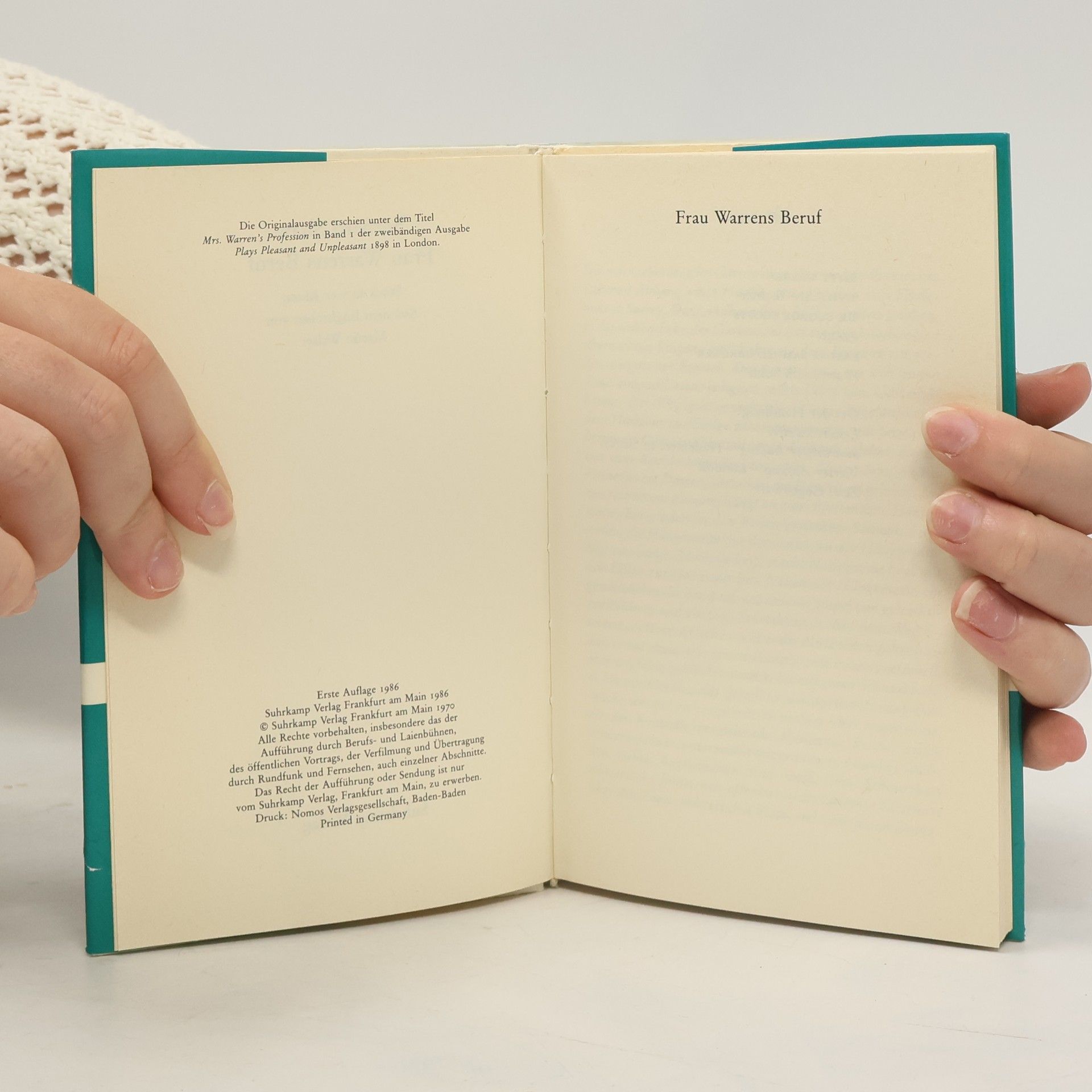 George Bernard Shaw Frau Warrens Beruf