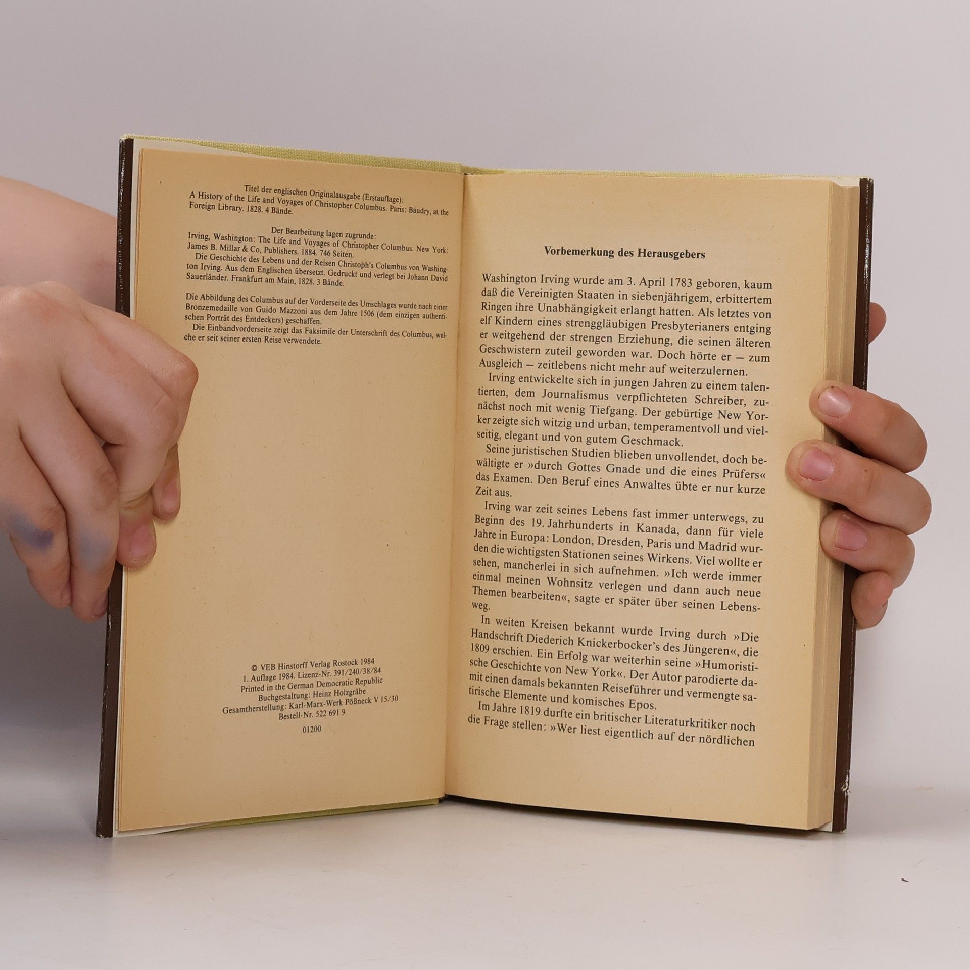 Washington Irving Leben und Reisen des Christoph Columbus