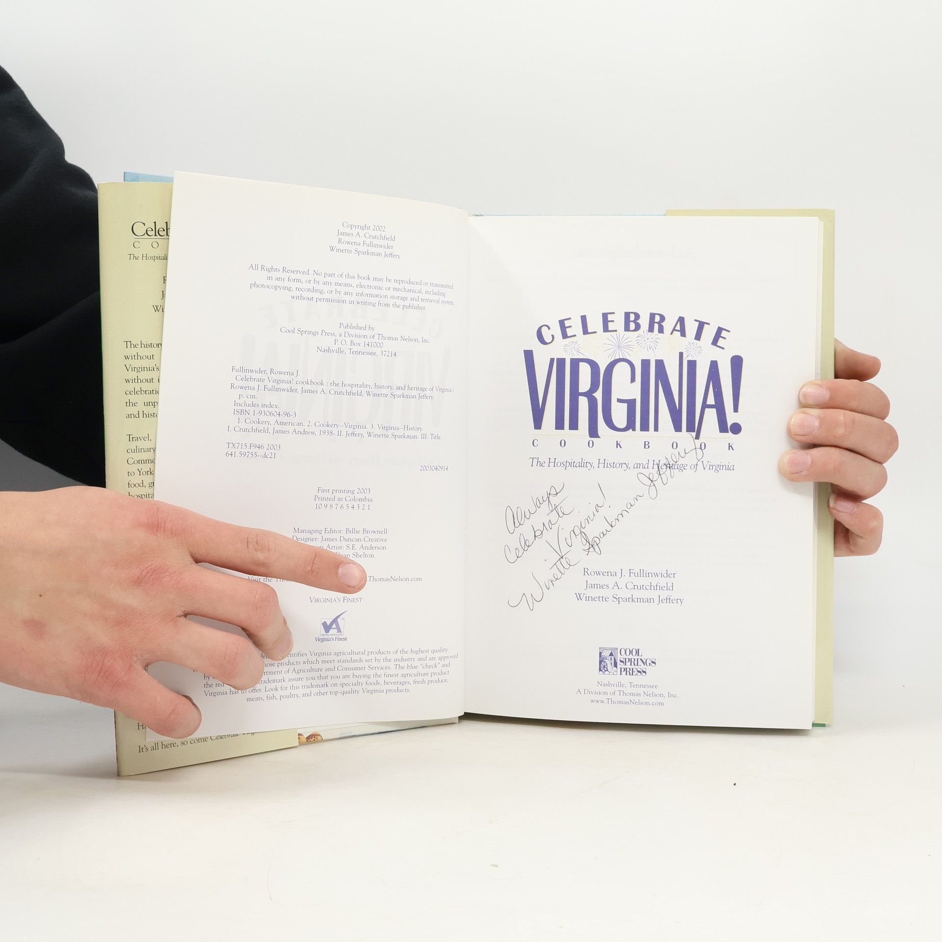 Rowena J. Fullinwider Celebrate Virginia! The Hospitality, History and Heritage of Virginia