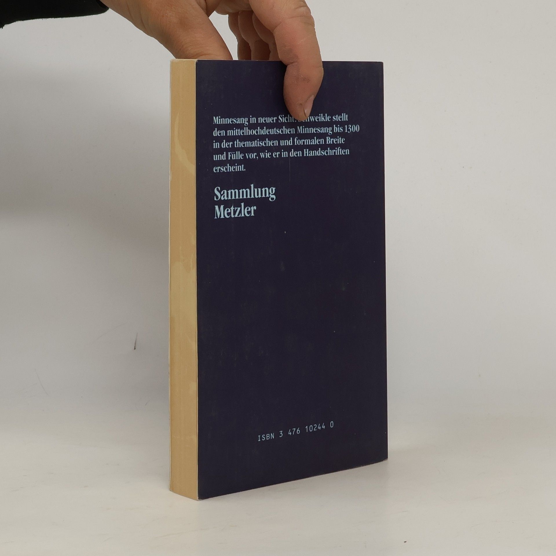 Günther Schweikle Sammlung Metzler - 244: Minnesang