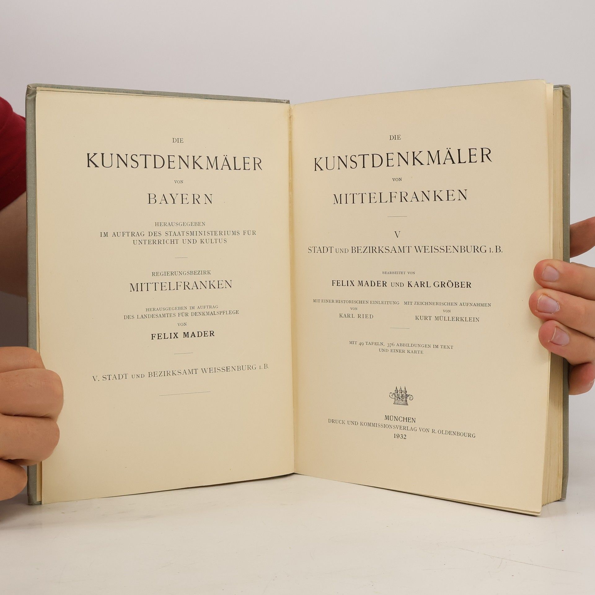 Felix Mader Die Kunstdenkmäler von Bayern Mittelfranken V.