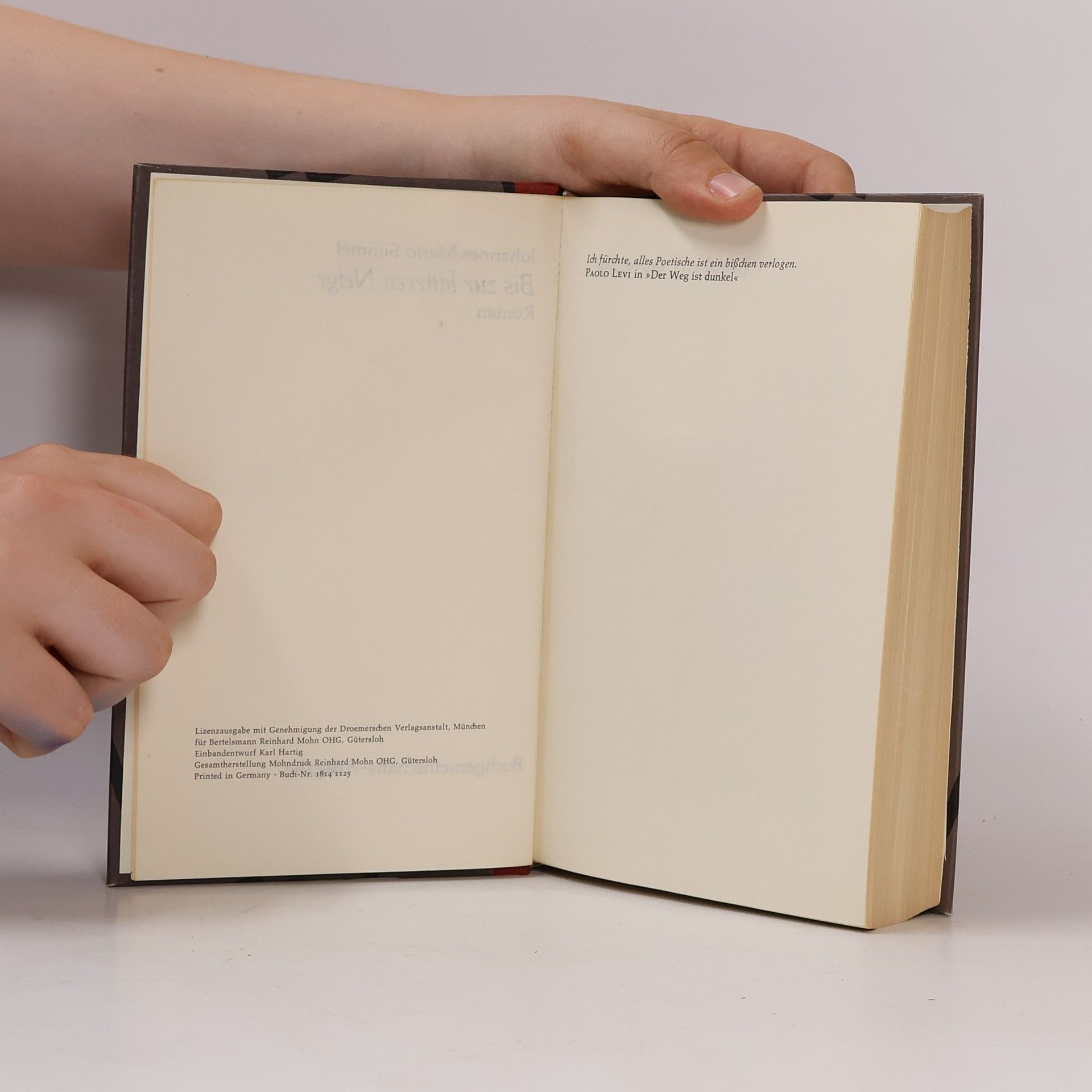 Johannes Mario Simmel Bis zur bitteren Neige