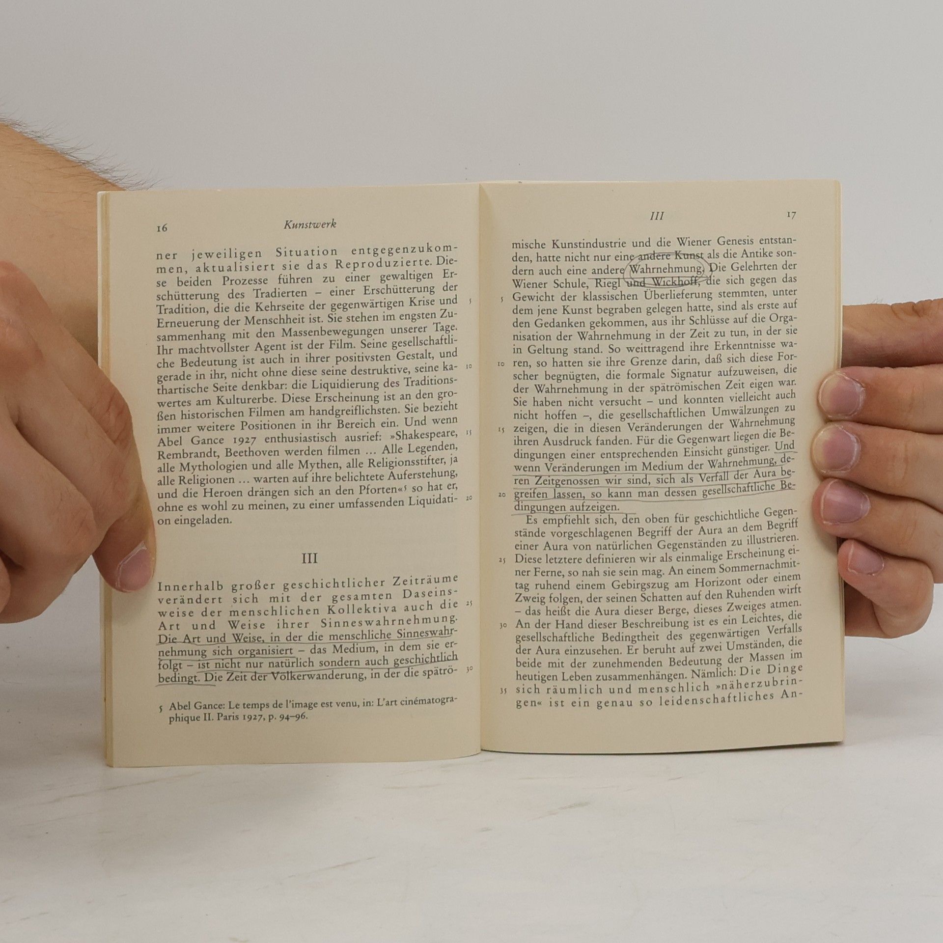 Walter Benjamin Das Kunstwerk im Zeitalter seiner technischen Reproduzierbarkeit