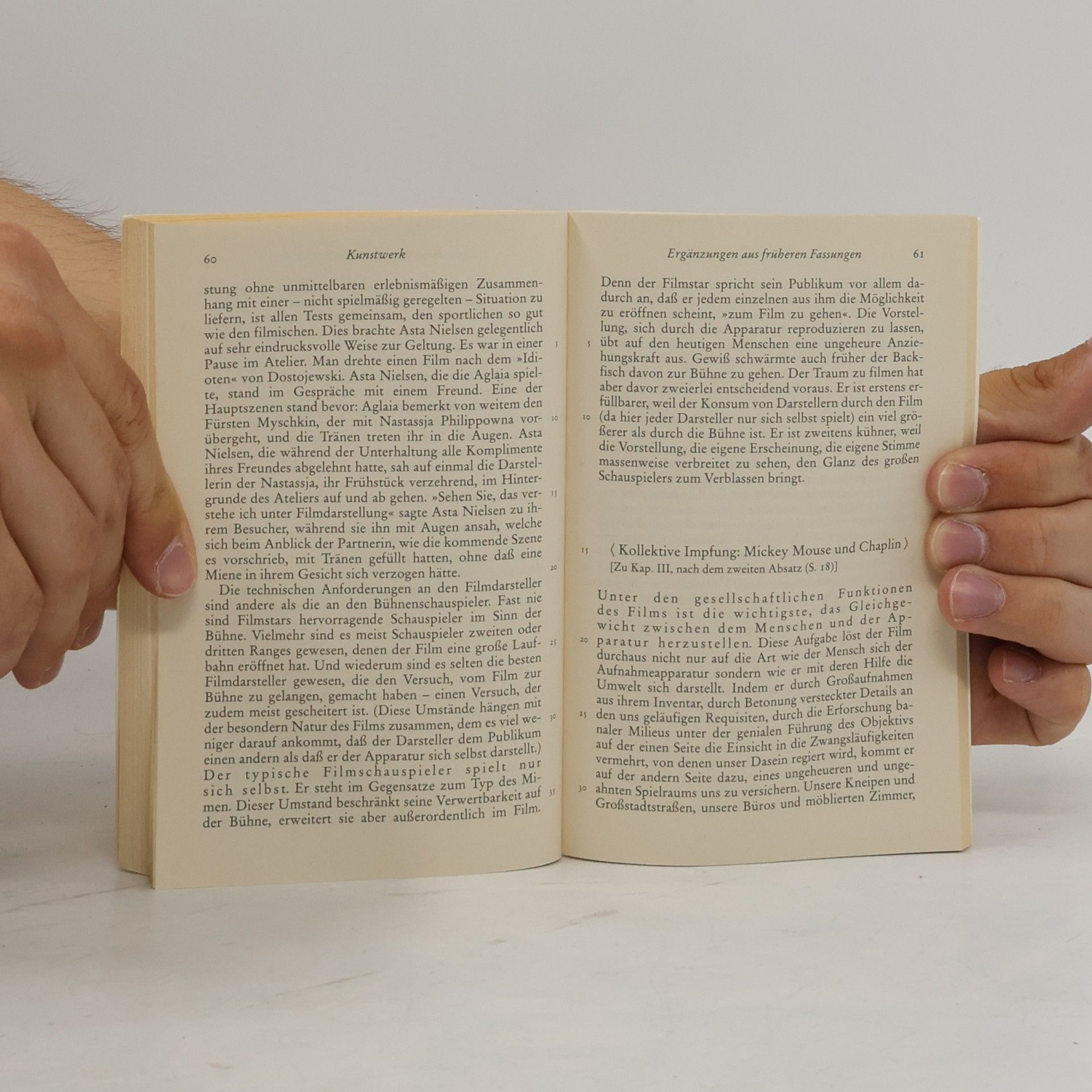 Walter Benjamin Das Kunstwerk im Zeitalter seiner technischen Reproduzierbarkeit