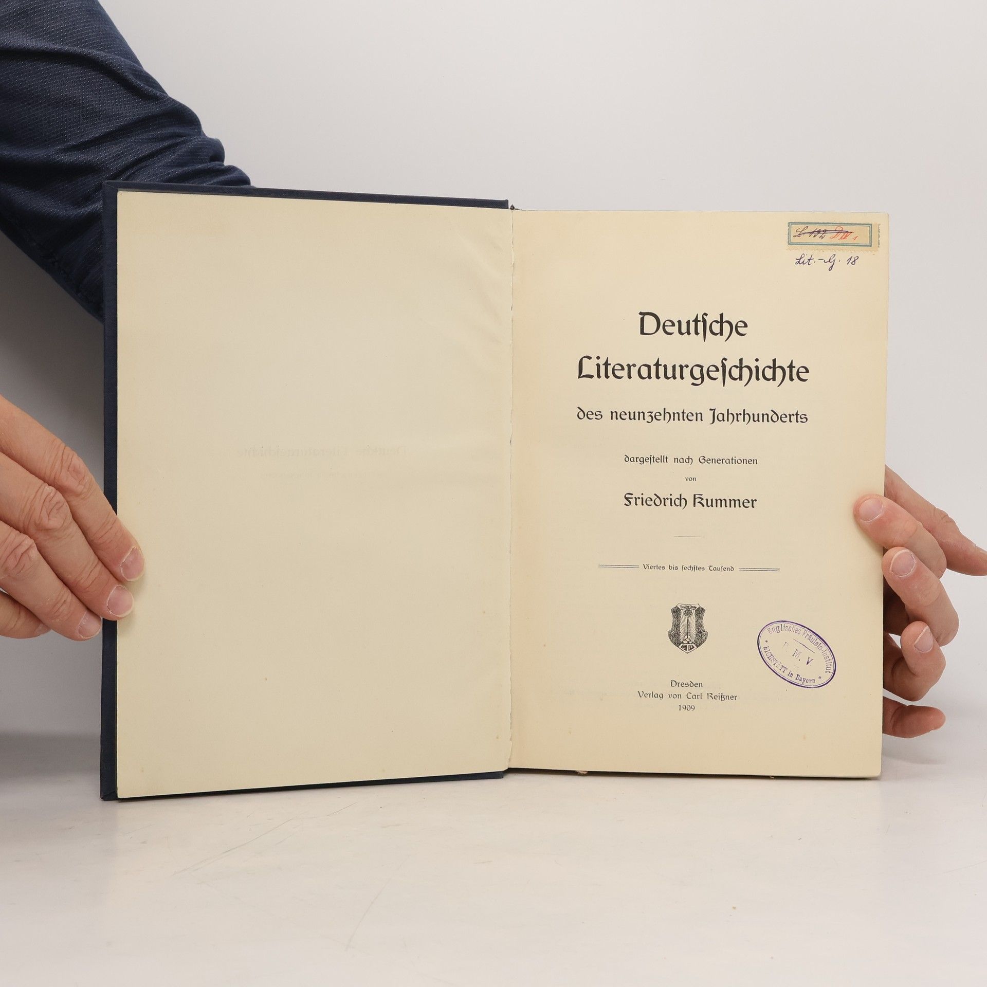 Friedrich Kummer Deutsche Literaturgeschichte des 19. Jahrhunderts