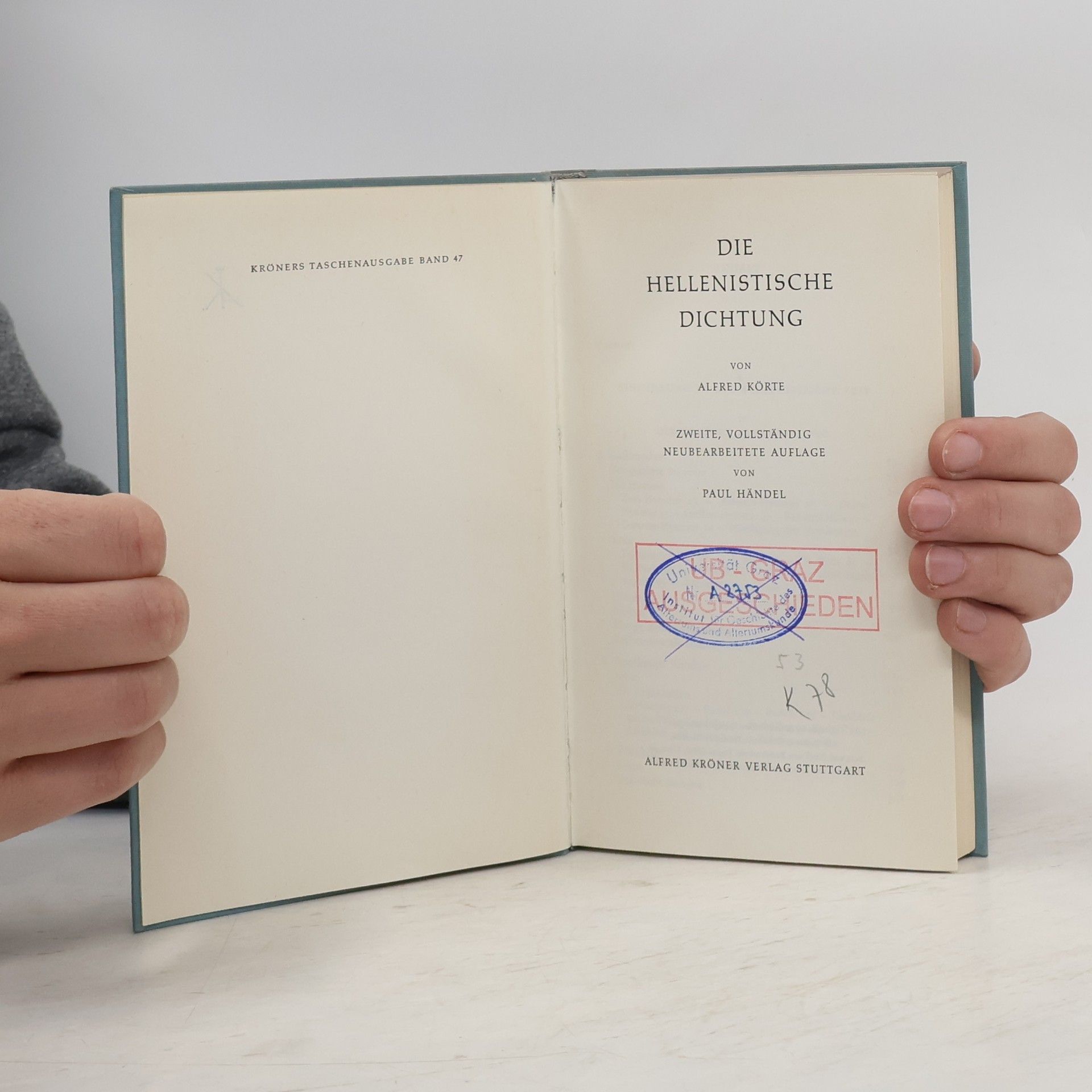 Alfred Körte Die Hellenistische Dichtung
