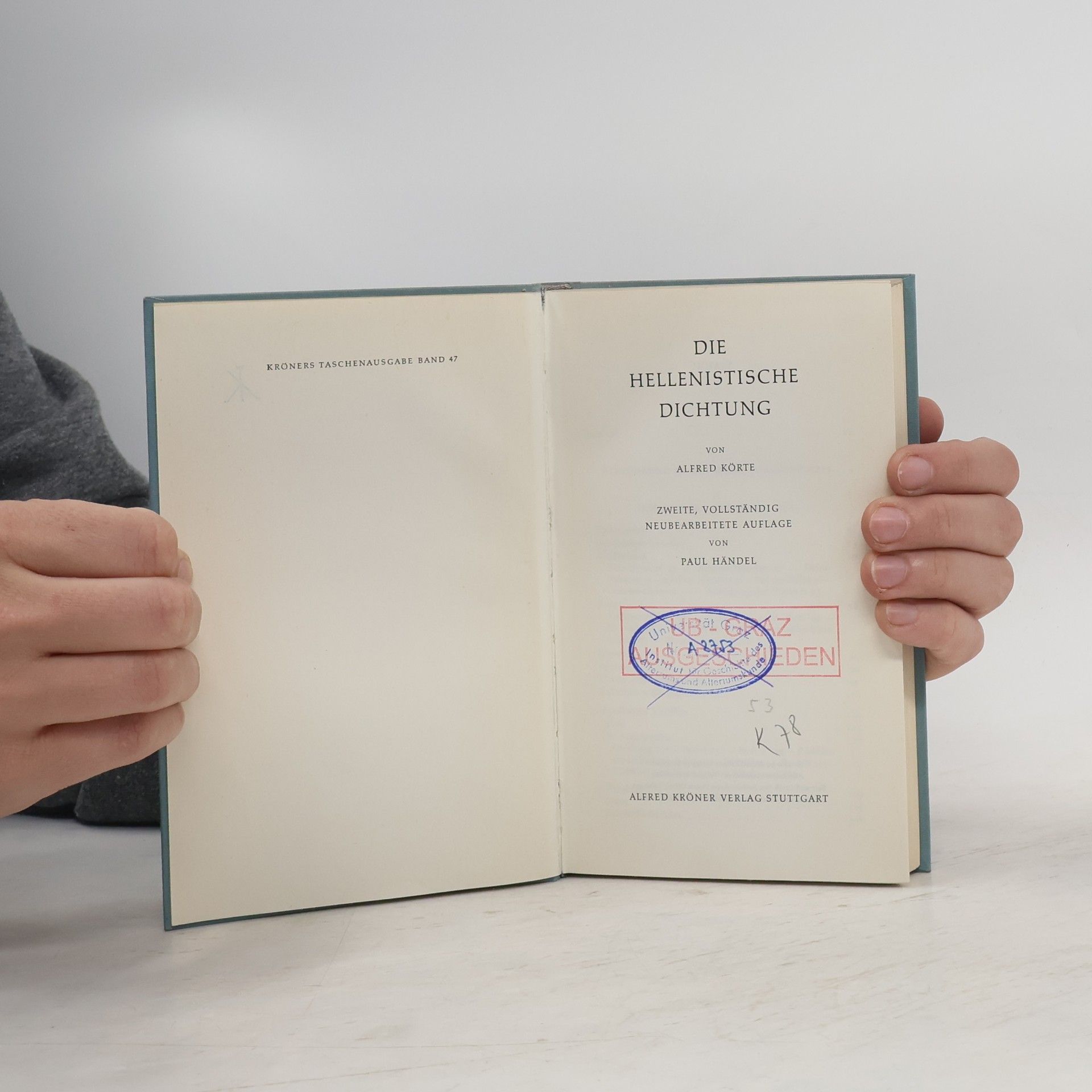 Alfred Körte Die Hellenistische Dichtung