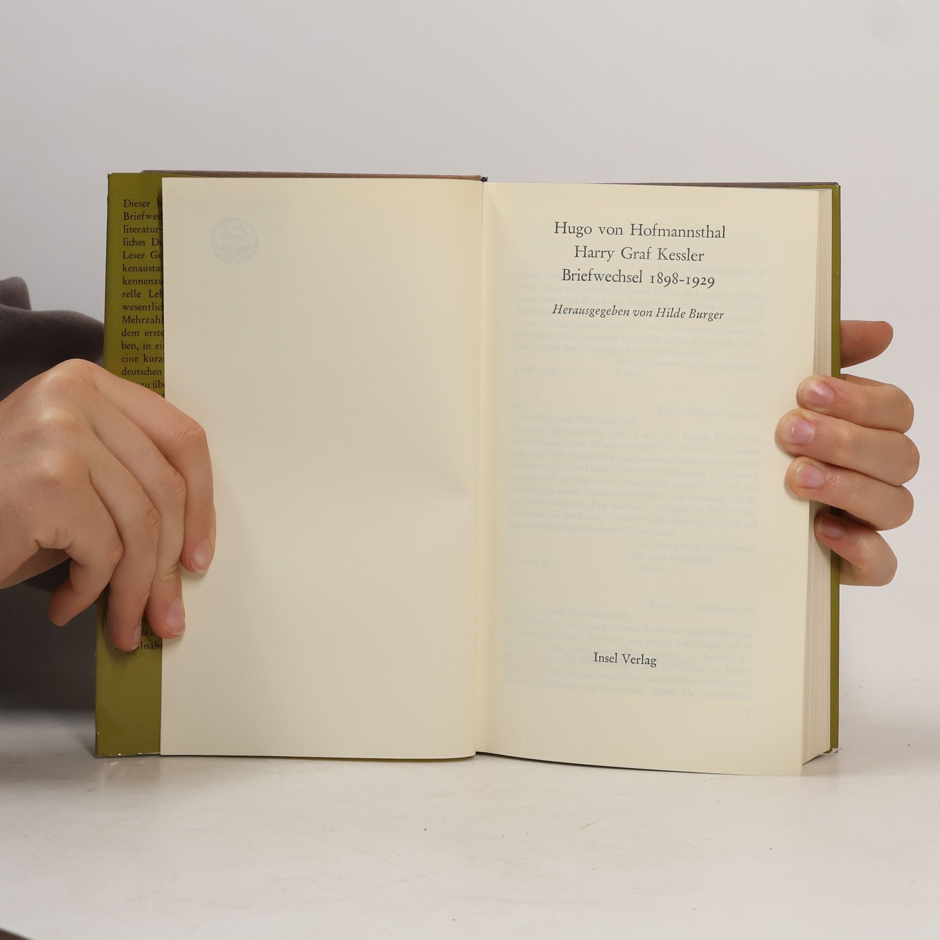 Hugo von Hofmannsthal Briefwechsel 1898-1929