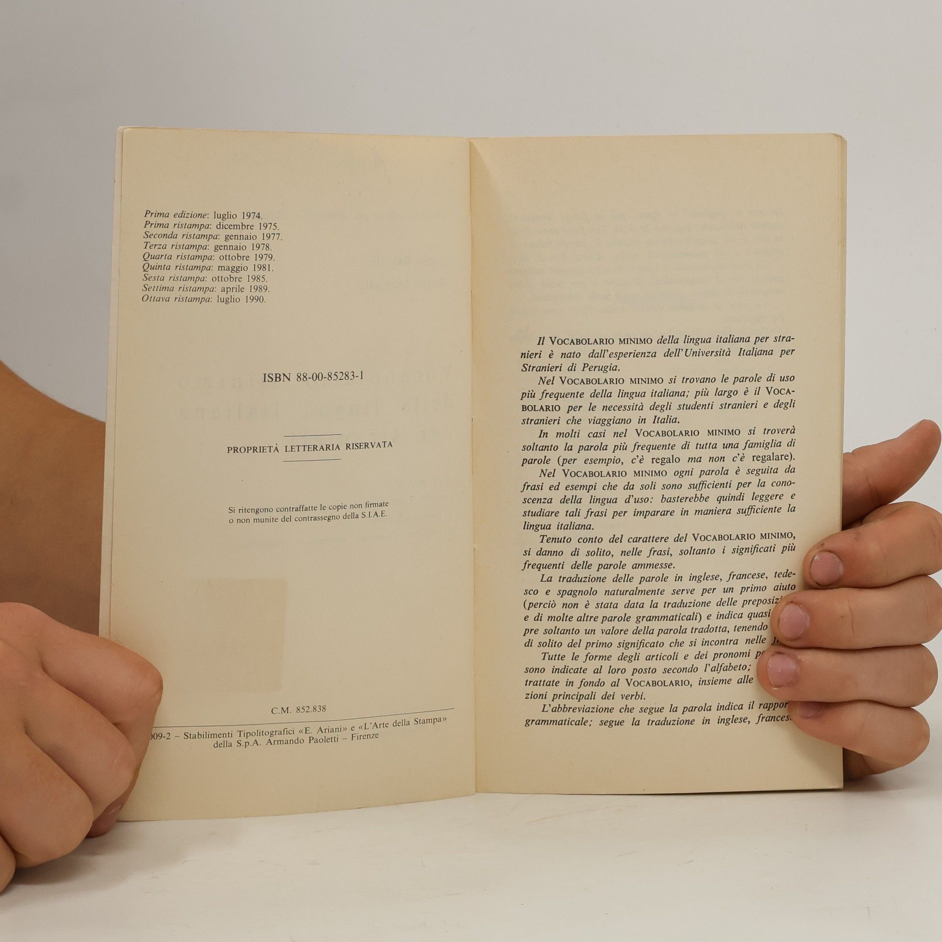 Ignazio Baldelli Università Italiana per Stranieri: Vocabolario minimo della lingua italiana per stranieri