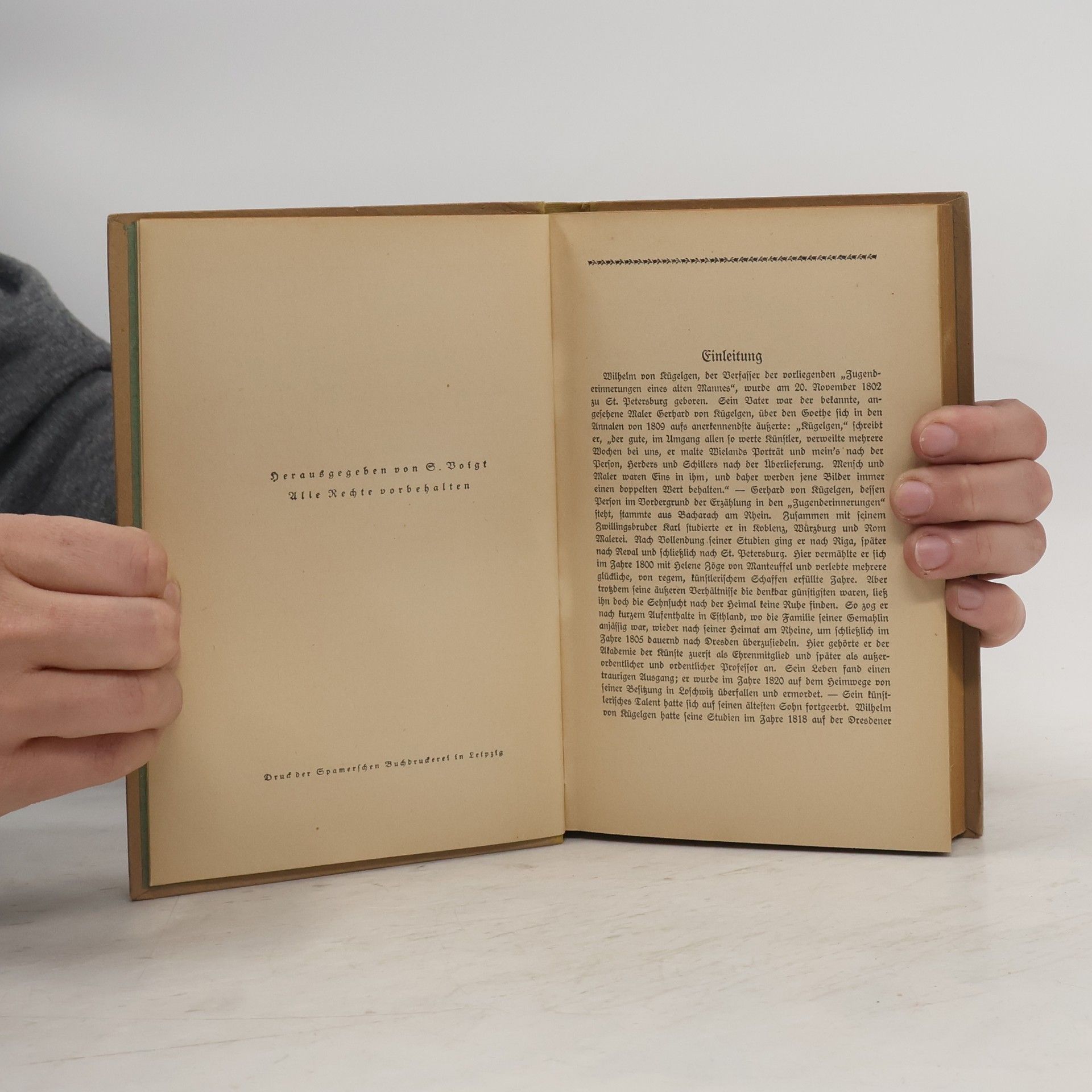 Wilhelm von Kügelgen Jugenderinnerungen eines alten Mannes