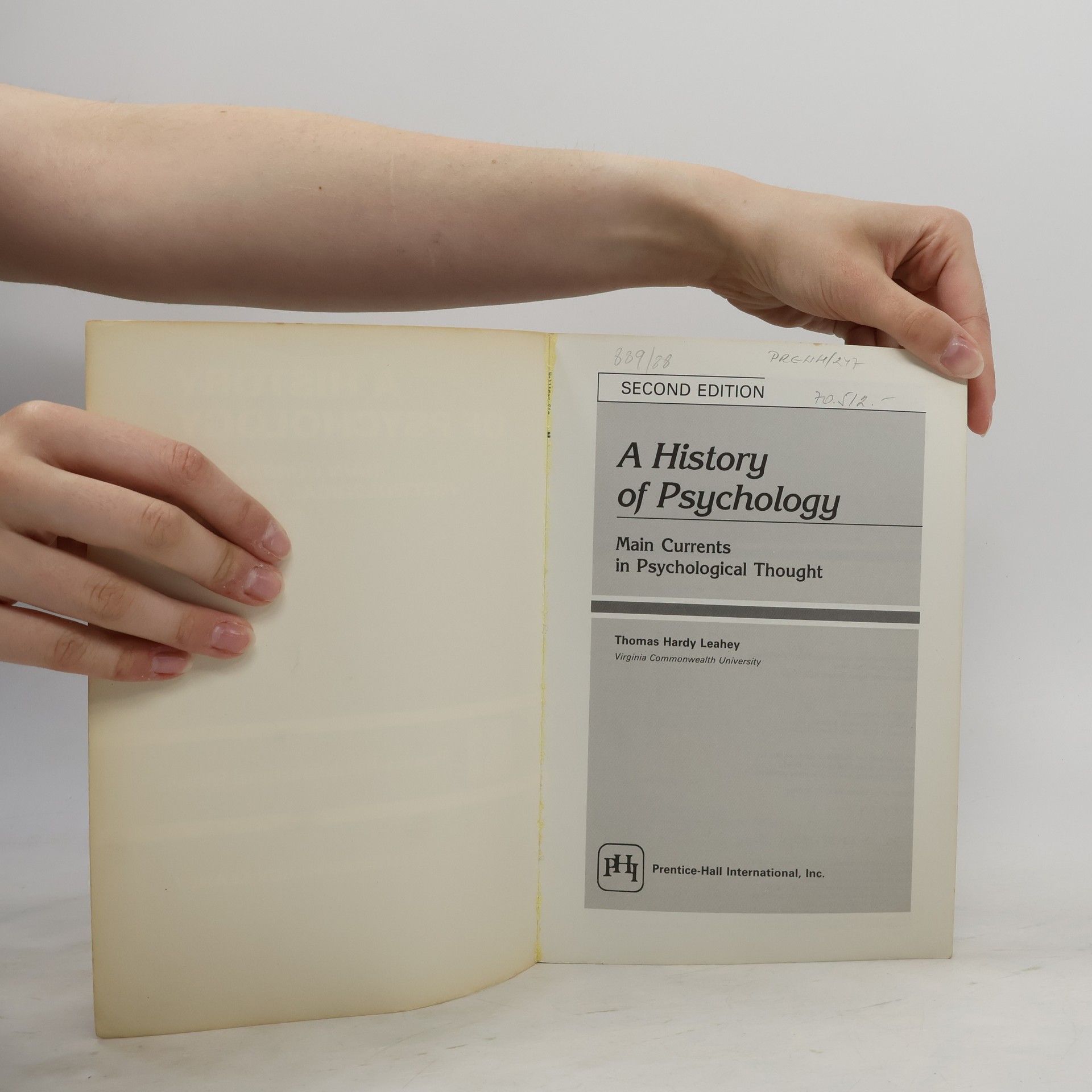 Thomas Hardy Leahy A History of Psychology