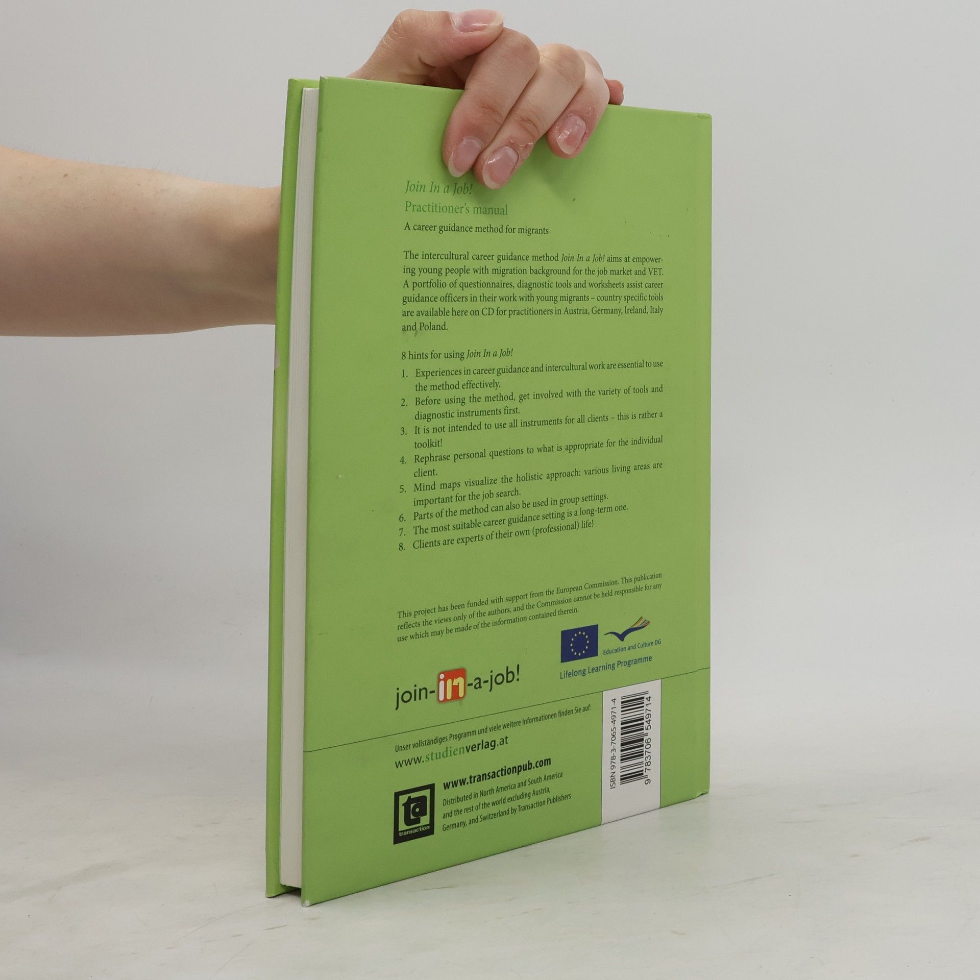 Martina Bechter Join In a Job! Practitioner's Manual. A Career Guidance Method for Migrants