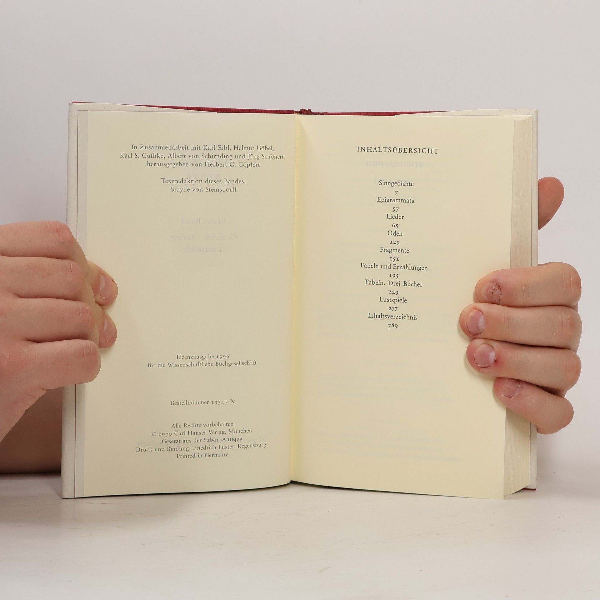 Gotthold Ephraim Lessing Werke I