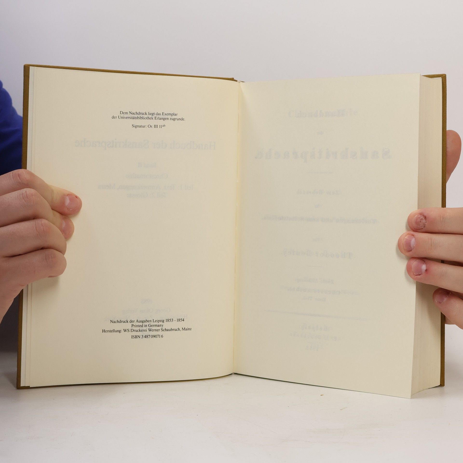 Theodor Benfey Handbuch der Sanskrit Sprache II