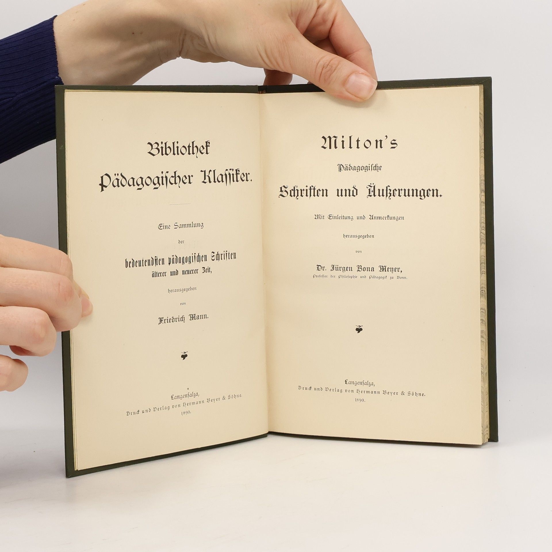 Jürgen Bona Meyer Milton's pädagogische Schriften und Äußerungen