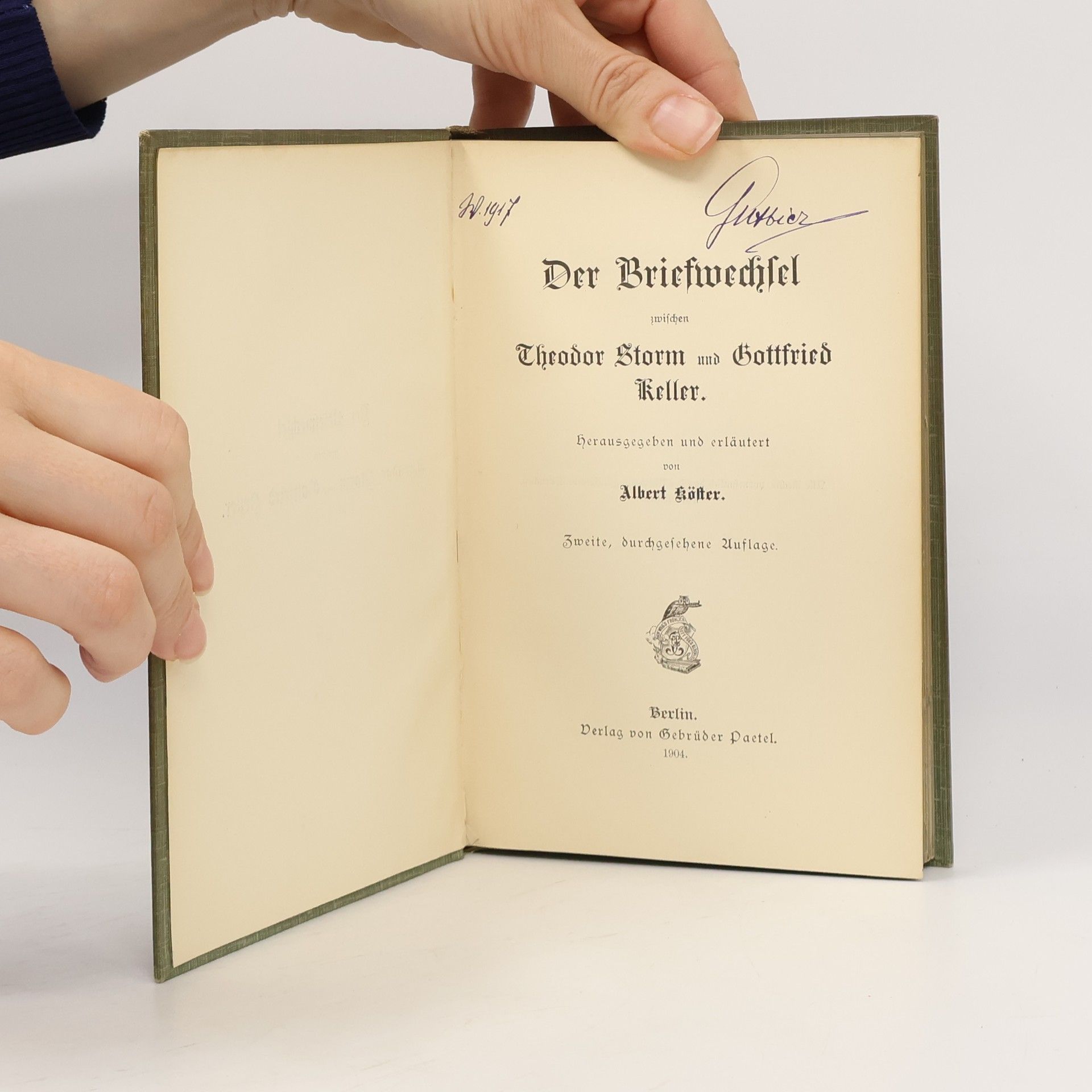 Albert Köster Der Briefwechsel zwischen Theodor Storm und Gottfried Keller