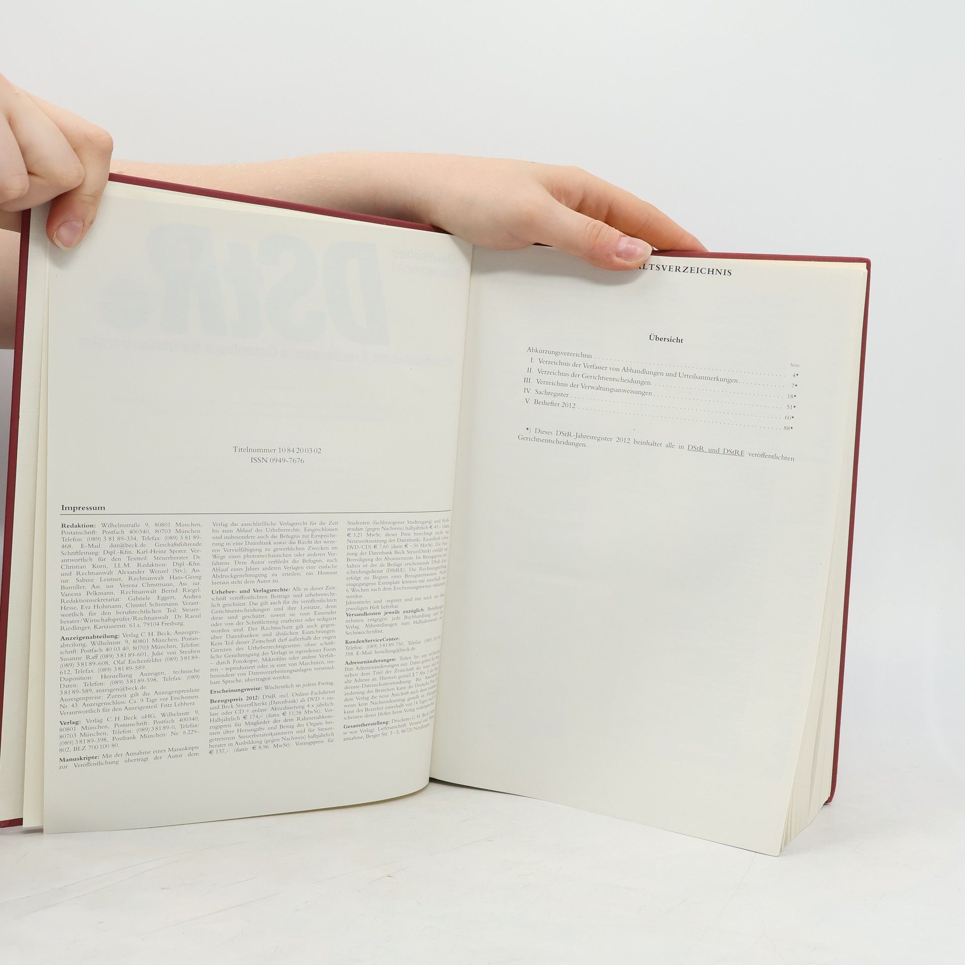 Autorenkollektiv Deutsches Steuerrecht 2012/II