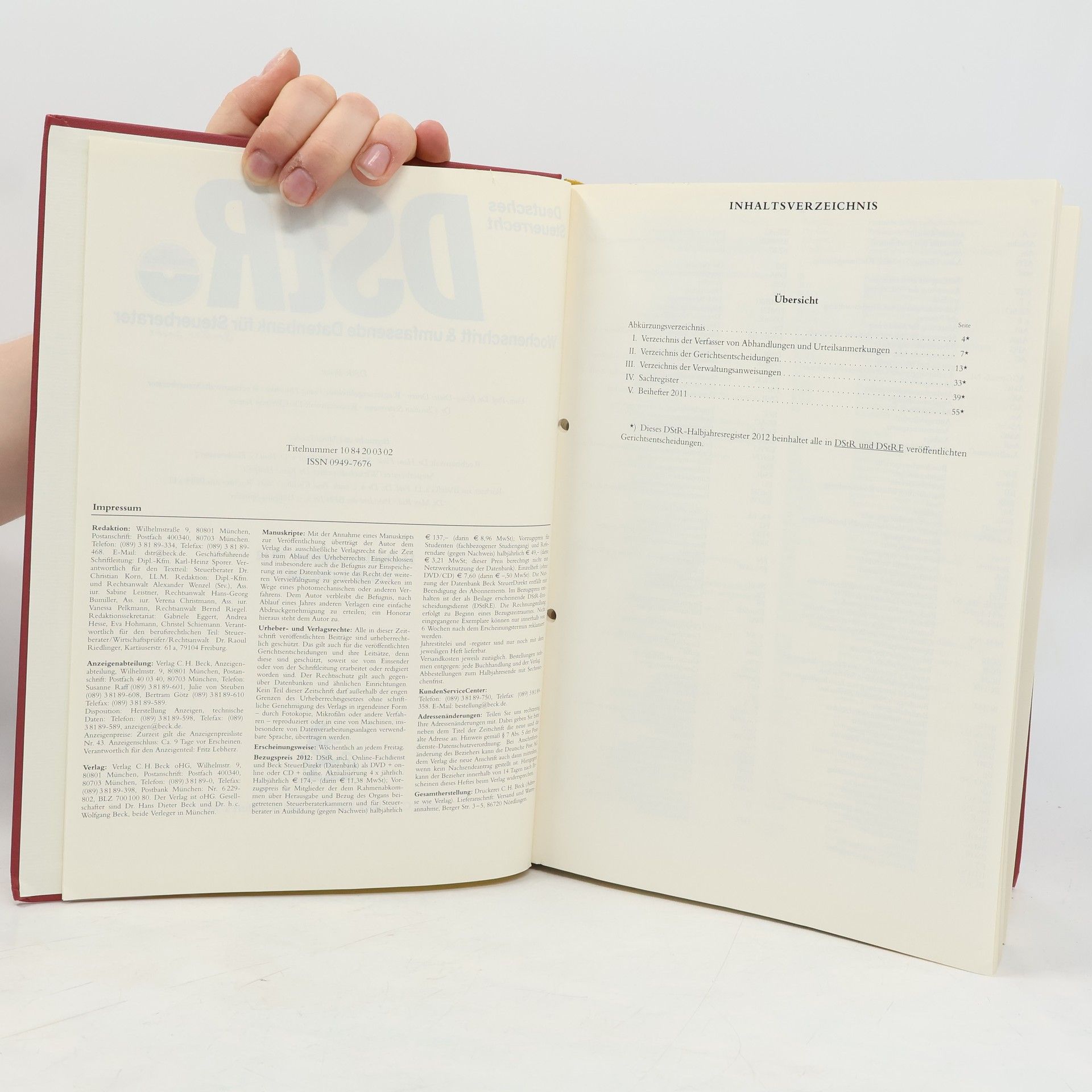 Autorenkollektiv Deutsches Steuerrecht 2012/I