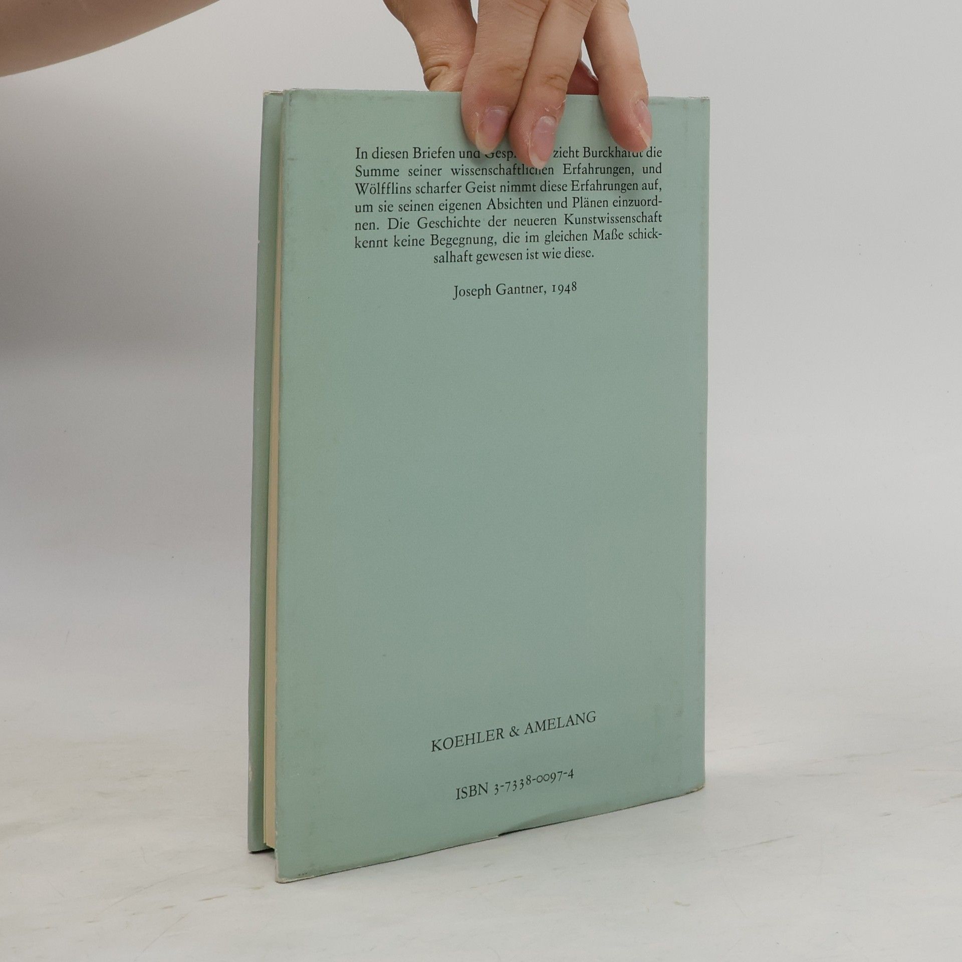 Jacob Christoph Burckhardt Briefwechsel und andere Dokumente ihrer Begegnung 1882-1897