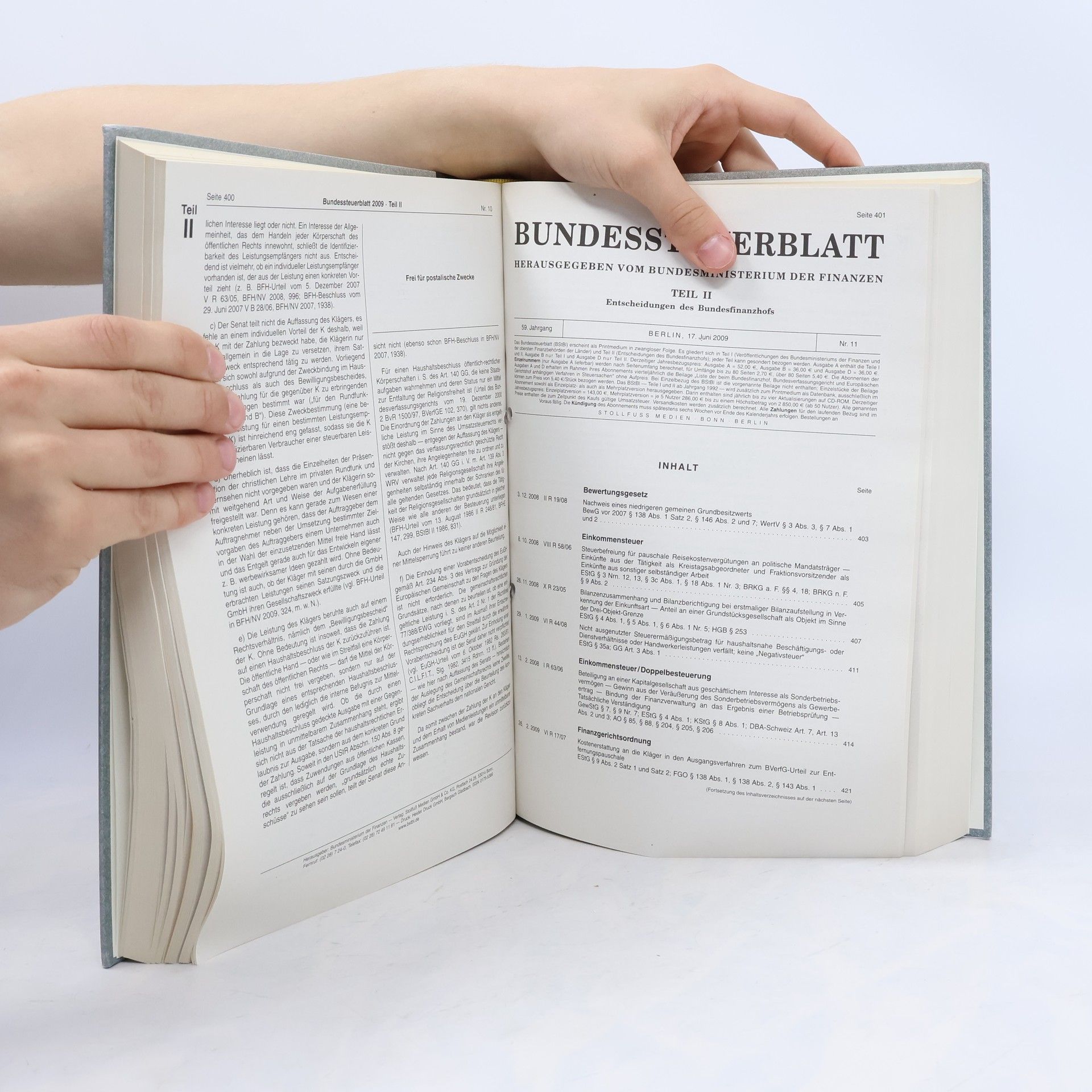 AA.VV. Bundessteuerblatt, Jahrgang 2009. Teil II