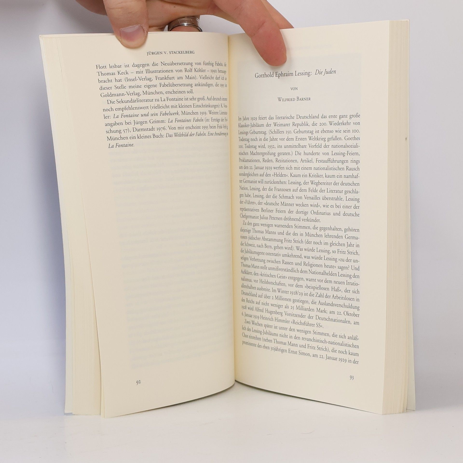Wilfried Barner Ein Text und ein Leser