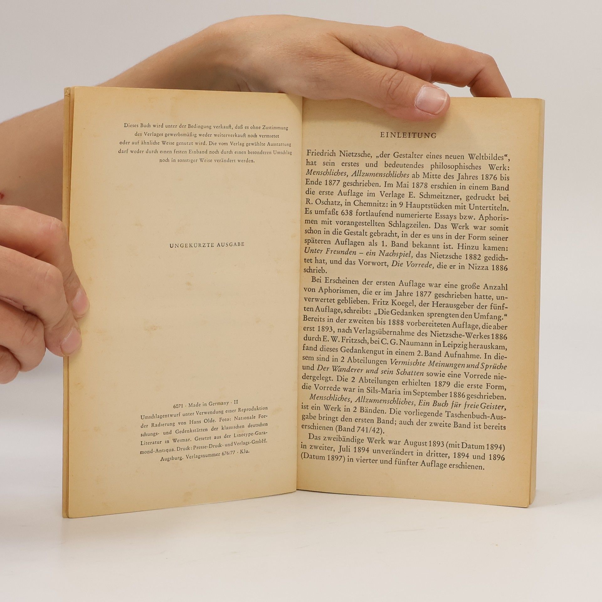 Friedrich Wilhelm Nietzsche Menschliches Allzumenschliches
