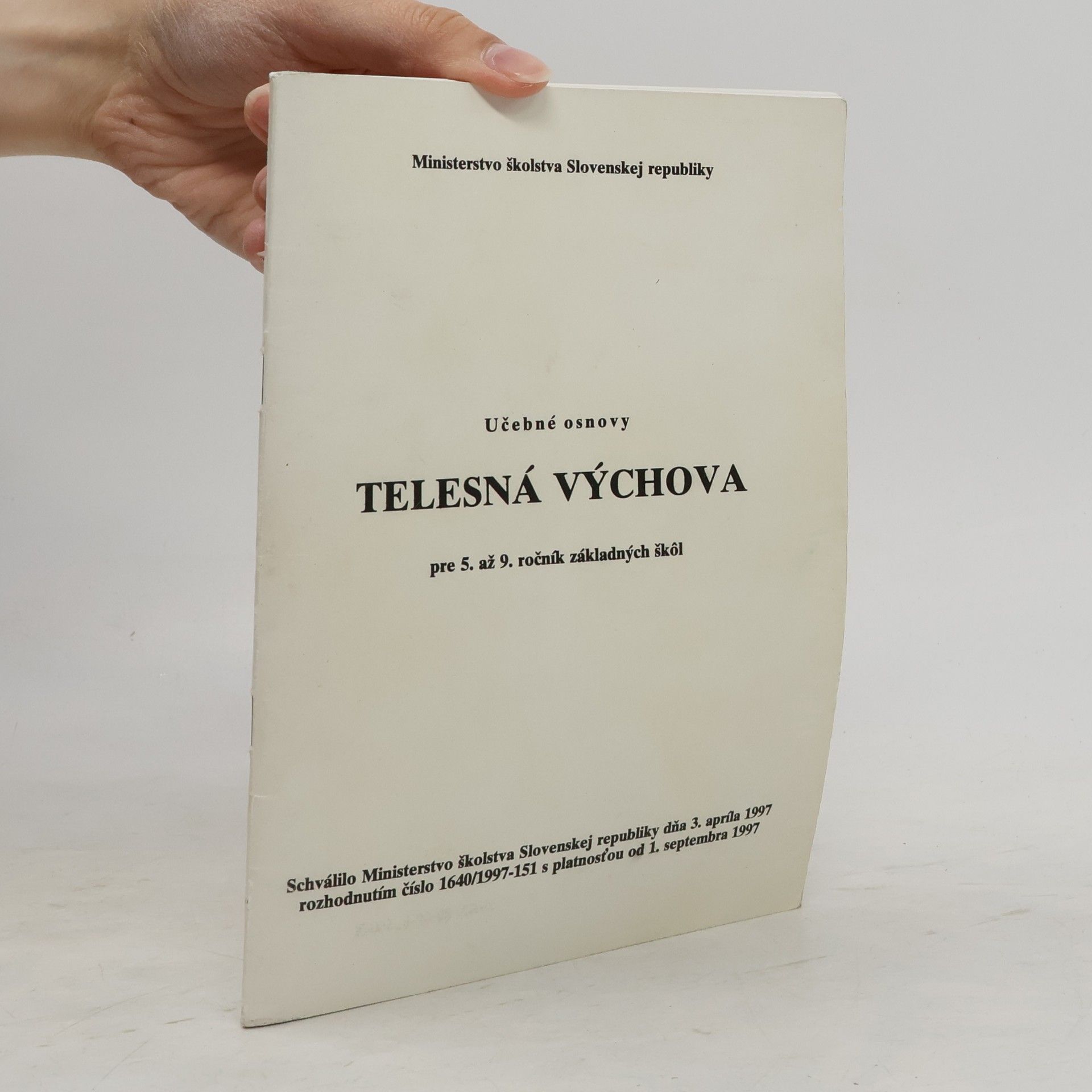 Učebné osnovy Telesná výchova pre 5. až 9. ročník základných škôl